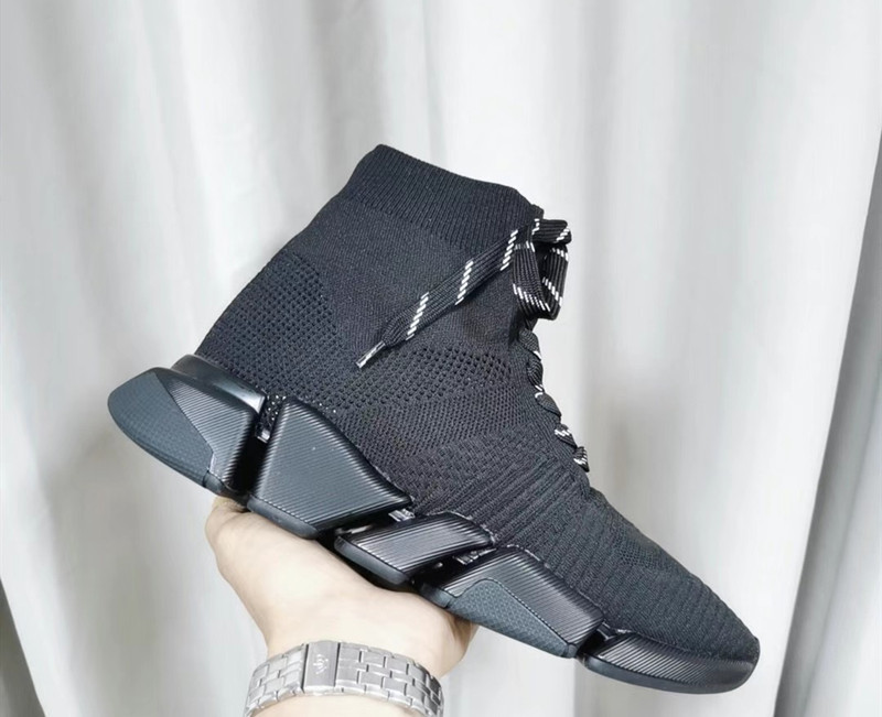 2021winternew arrival paris socks shoes flatstie backknittingb family letter high-top elastic couple women’s shoes