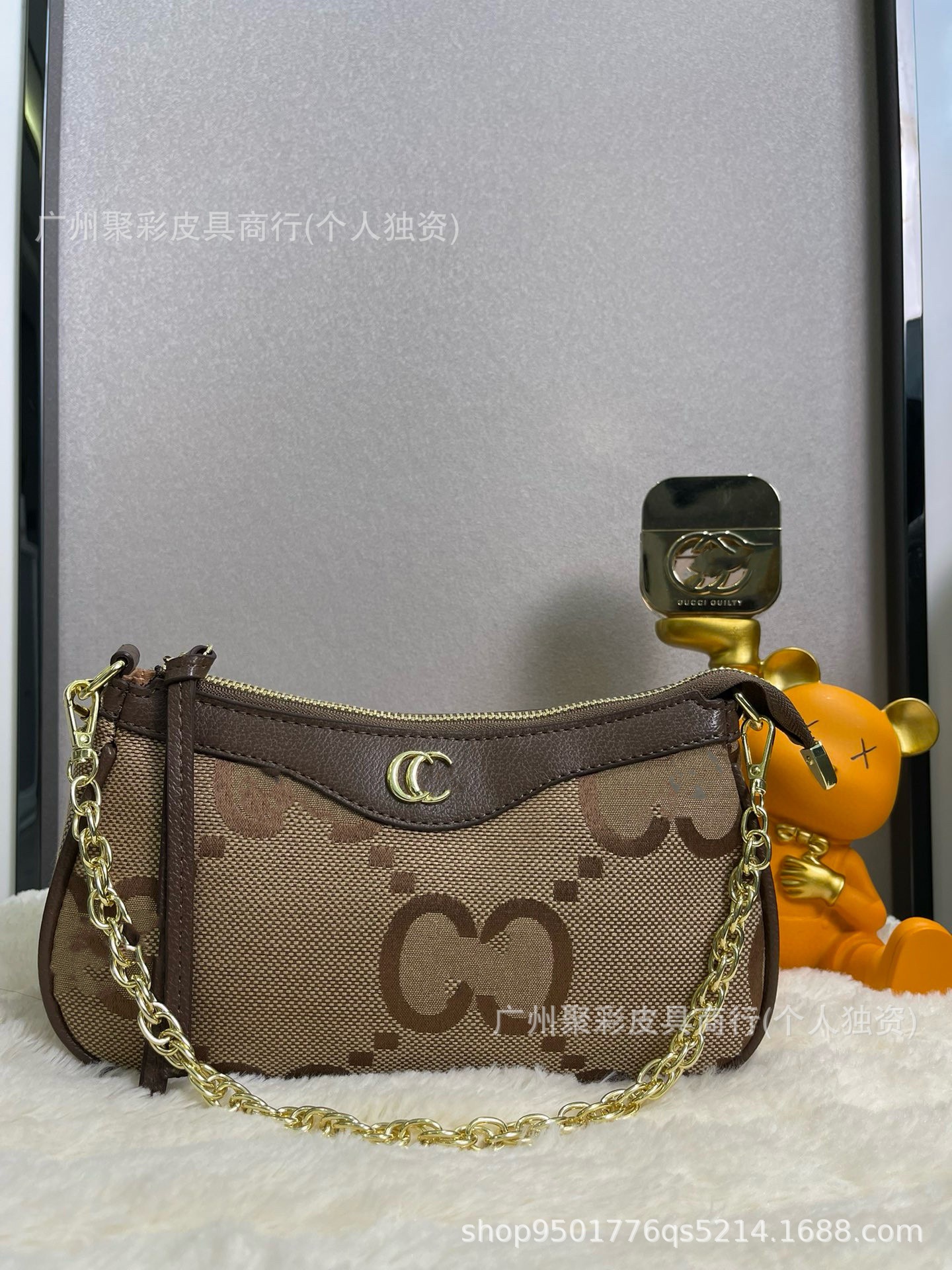 New fashionable printed crescent bag for women – high-end chain underarm bag, matching shoulder bag – dropshipping & wholesale available