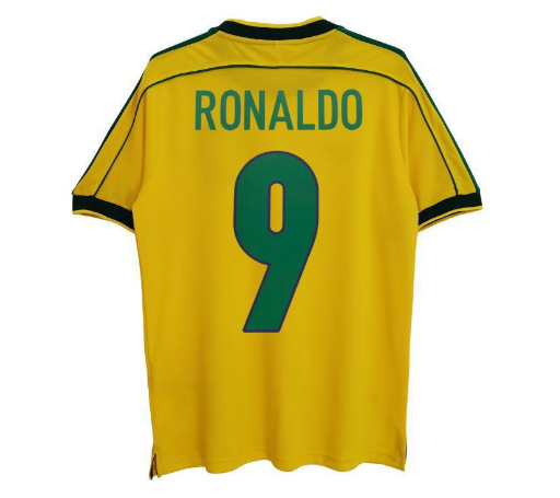 2002 world cup brazil home jersey #6 carlos, #9 ronaldo, #11 ronaldo – retro soccer jersey apparel