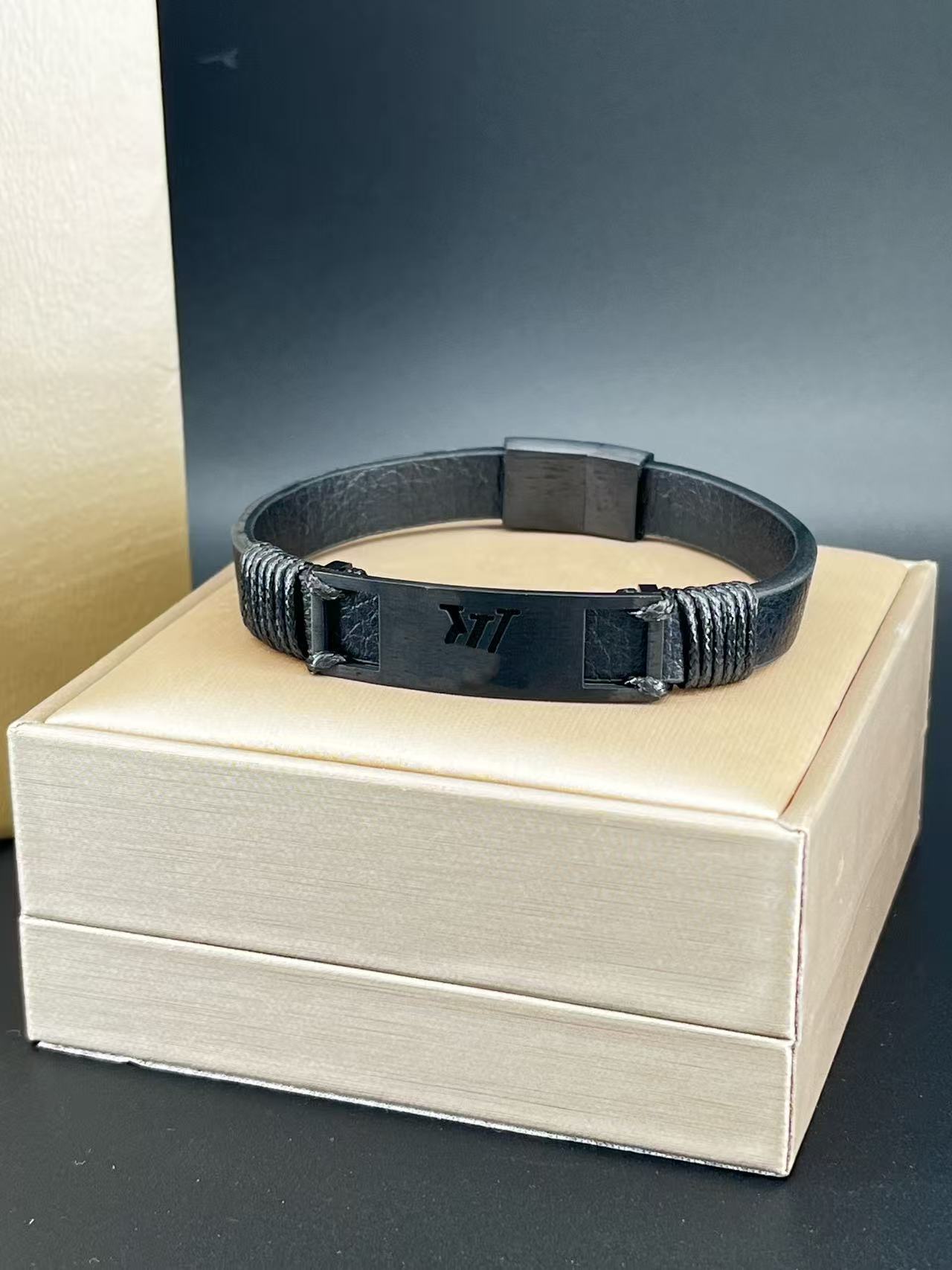 Classic european and american donkey retroprinting belt bracelet chain high quality men’s leather rope presbyopia bracelet factory direct sales