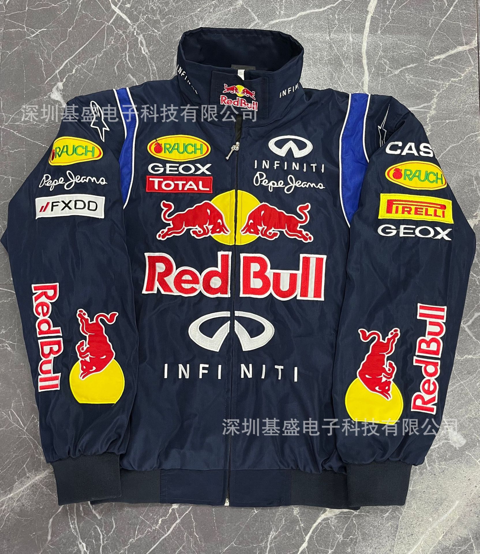 F1 embroidered racing jacket jack daniel’s trendy american motorcycle biker jacket autumn and winter fashion casual cotton coat
