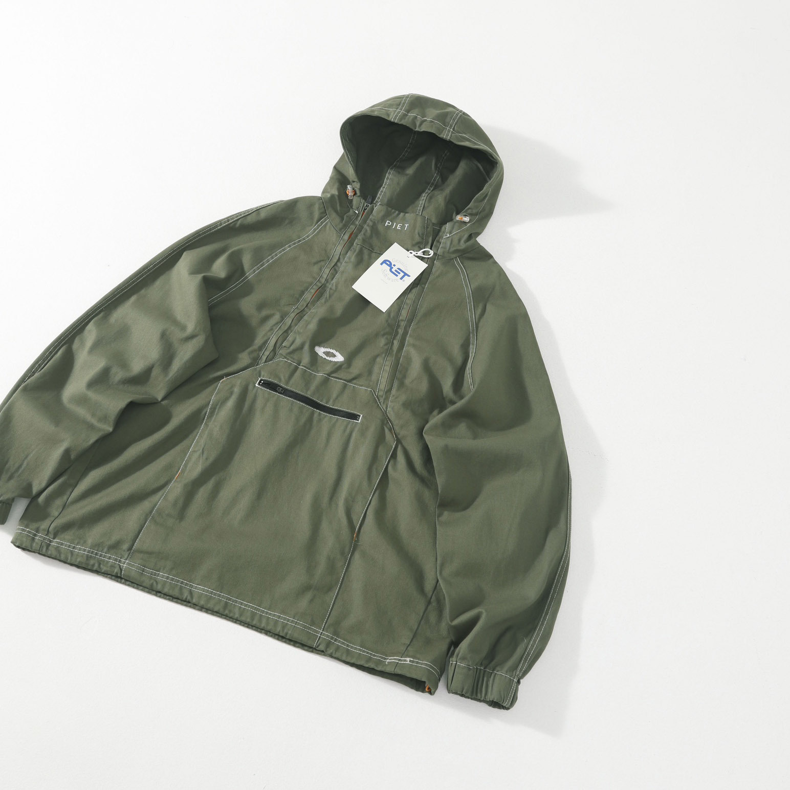 O@kley × pie distressed pullover windbreaker jacket – hooded american workwear outdoor military techwear