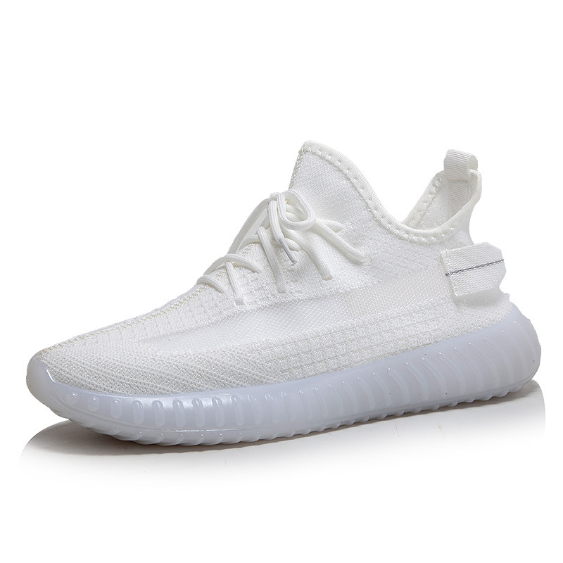 Plus size shoe factory direct: unisex autumn breathable men’s basic versatile flyknit athletic casual shoes