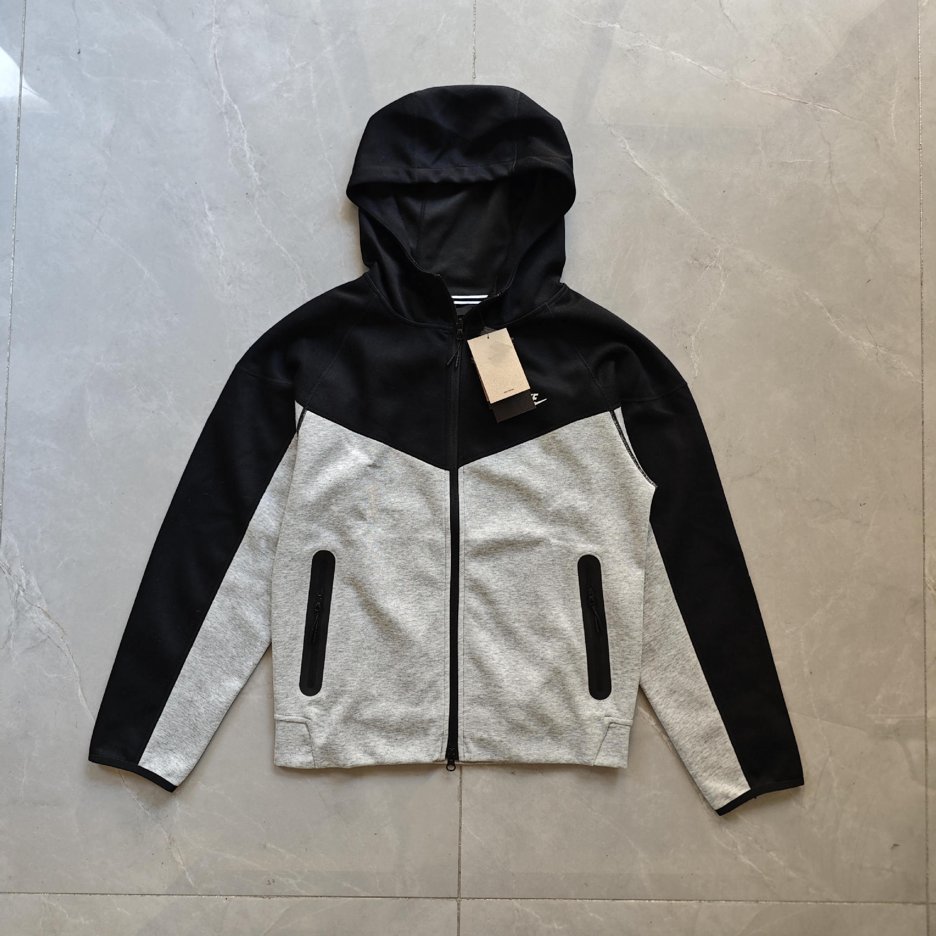 Spring & fallnew arrival hook nk sports casual hooded outwearknittingjacketpure colorcardiganoutwear zipper cross-border batch