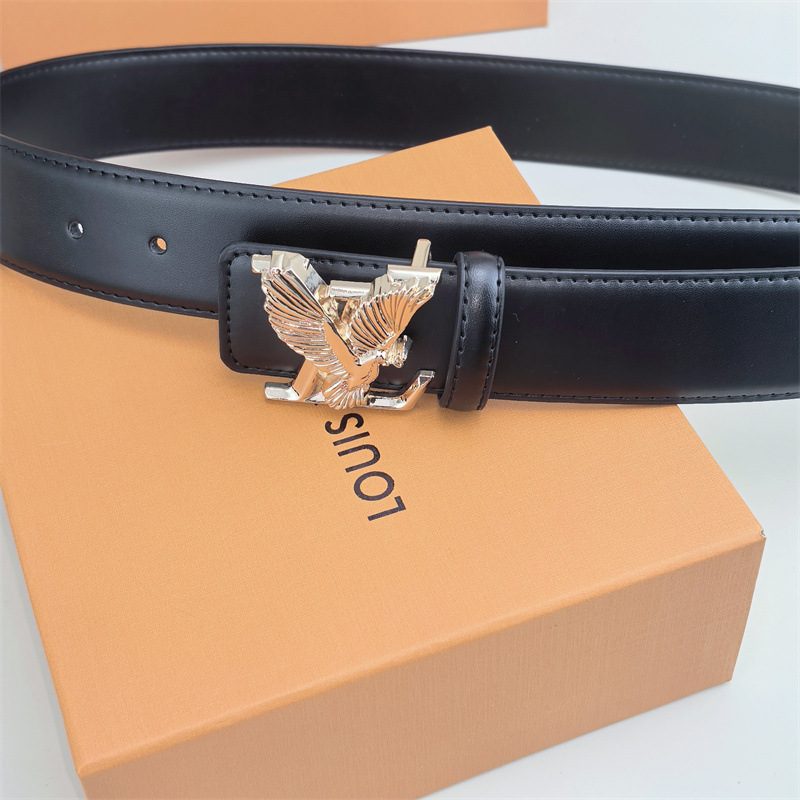 Cross-border foreign trade live broadcast eagle buckle genuine leather men’s belt pants belt factory direct sales casual versatile business
