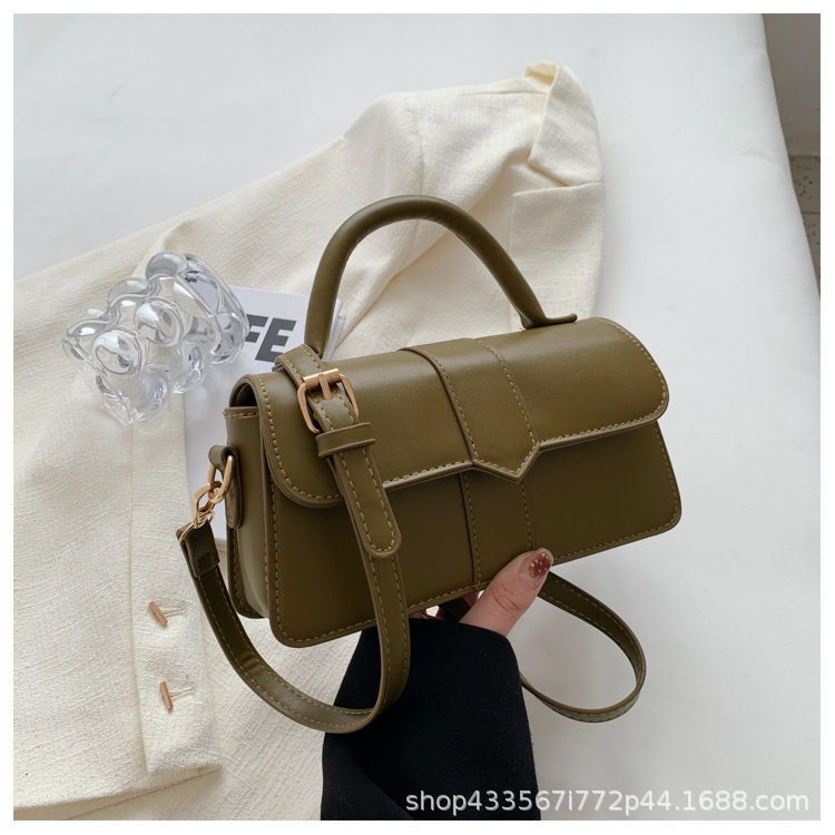 Fall and winterfashion bag for women 2023new arrivalclassy pure colorretro shoulder crossbody bag hong kong styleaccessible luxury small square bag