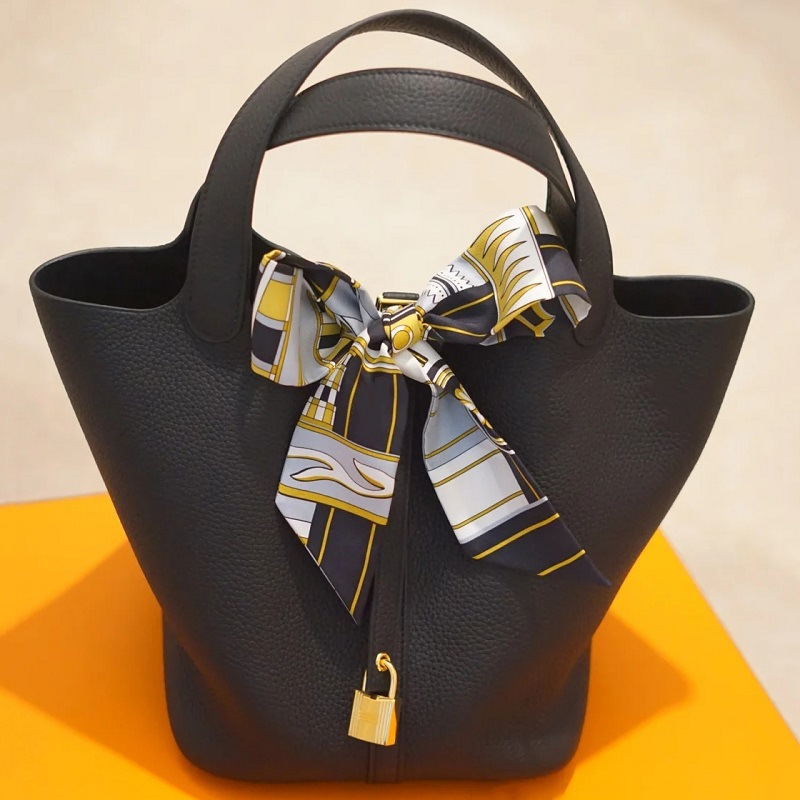 Long decorative vegetable basket handle bag strap tied bag strap bag silk scarf strap tied bag ribbon women’s streamer 1