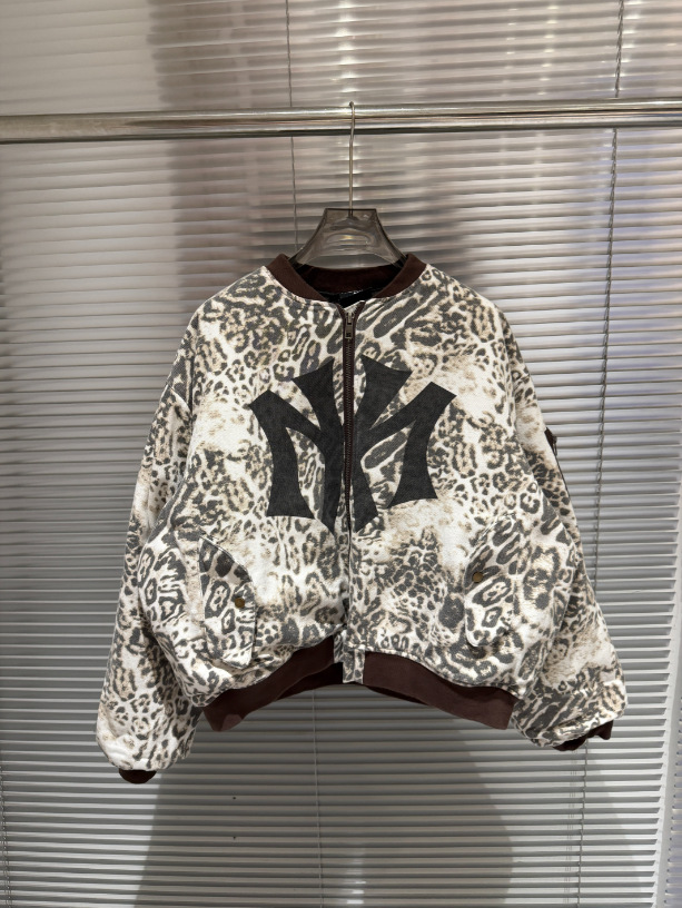 Mowalola visual leopard print jacket outwearins cut-out sense of design fall and winter bomber cotton clothing