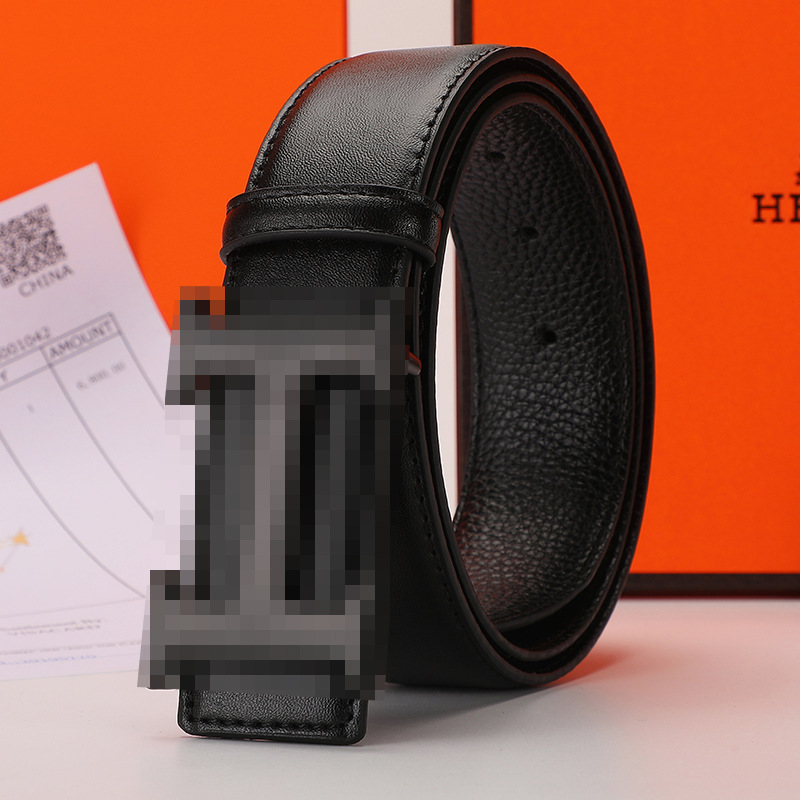2025 new automatic buckle men’s leather belt – smooth buckle, korean style casual belt for young men and students, extra long length