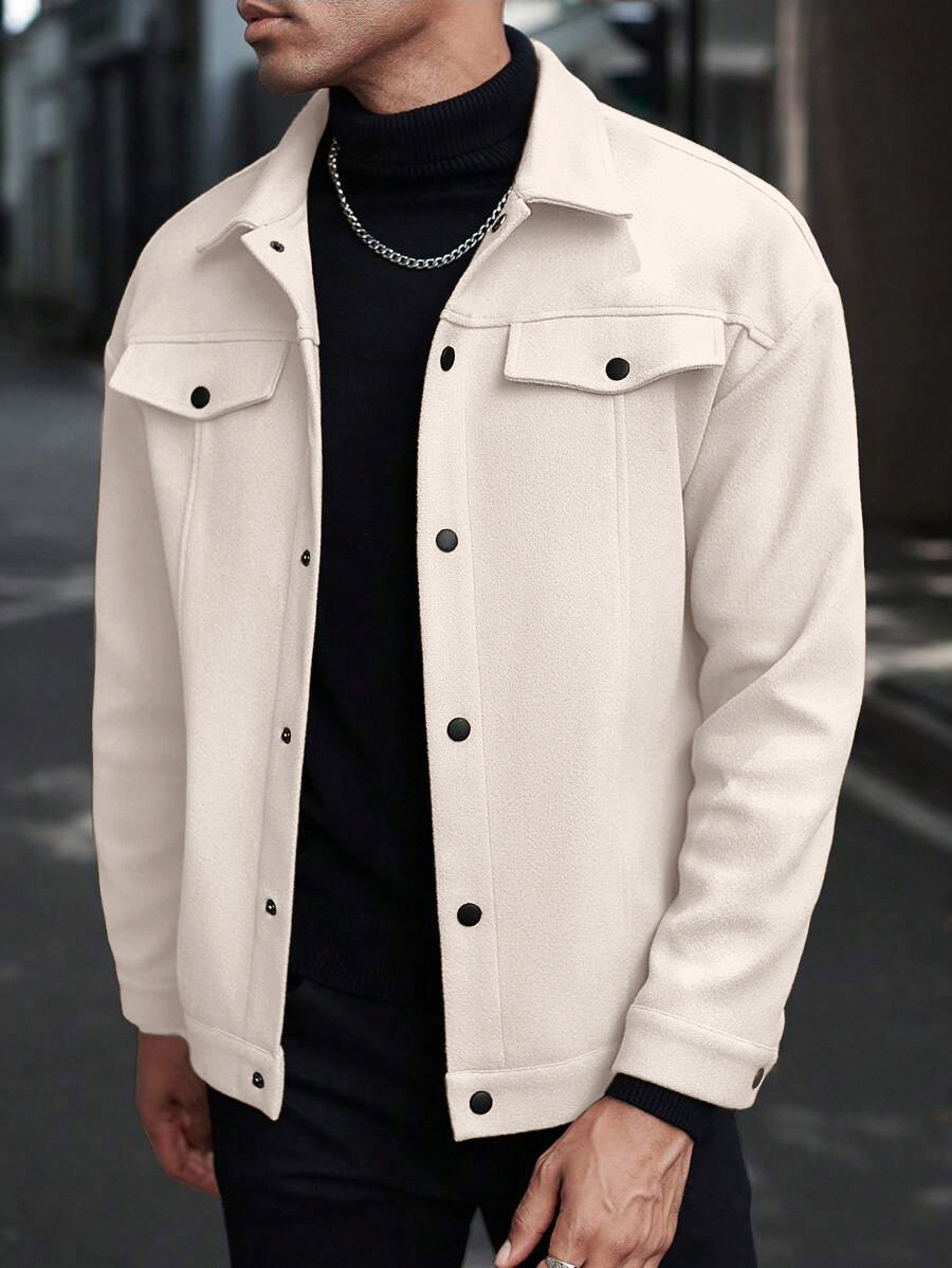 Fashiontemu amazon autumoutwear cross-border lapel men’s woolen casual sports workwear business jacket