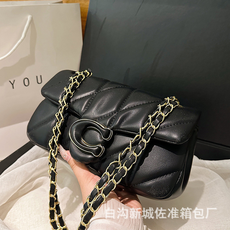 C’s cross-border bag 2024 new style quilted style chain bag classy sense kou’s one-shoulder cross-body small square bag