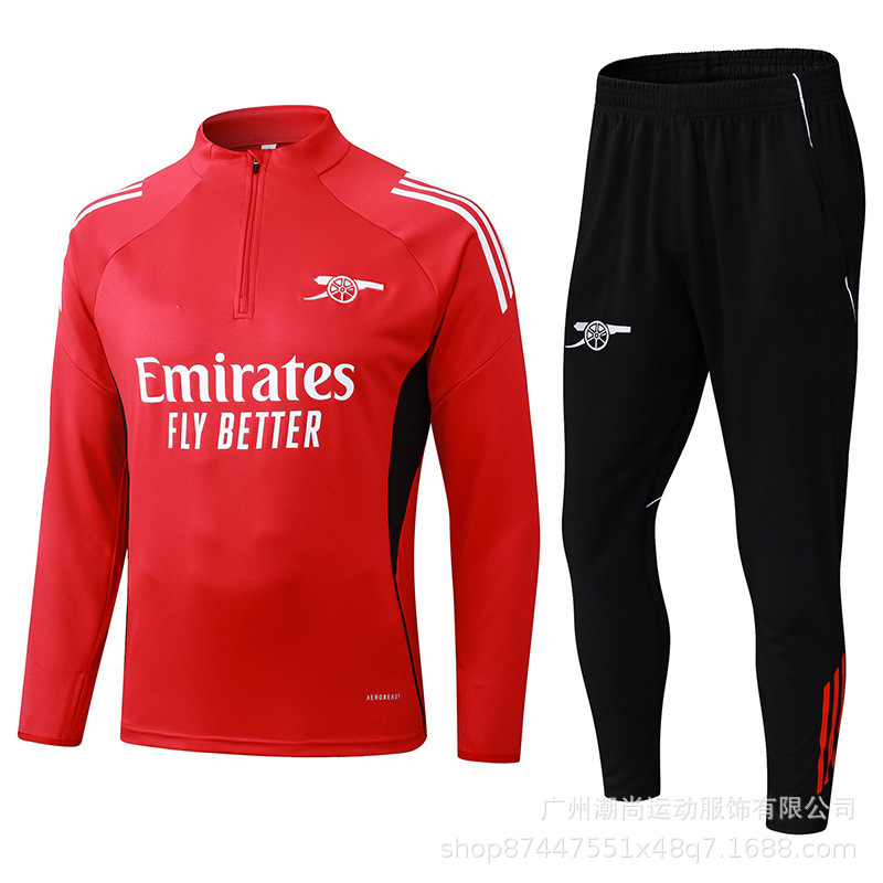 2025-2026 fall/winter brazil royal m training kit football jersey long sleeve set half-zip soccer uniform wholesale dropshipping