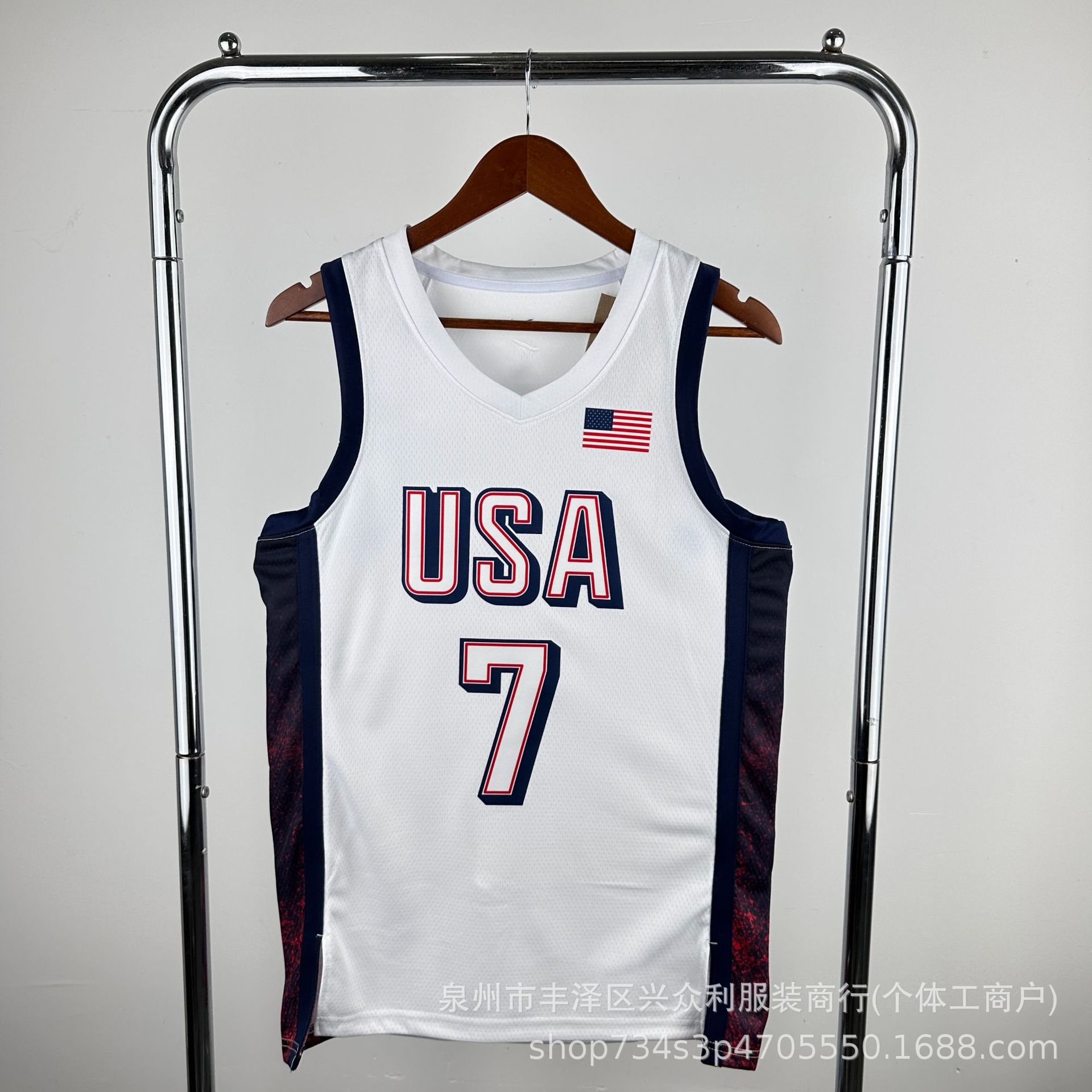 2024 paris basketball men’s usa dream team no. 6 james curry edwards duran heat pressed jersey
