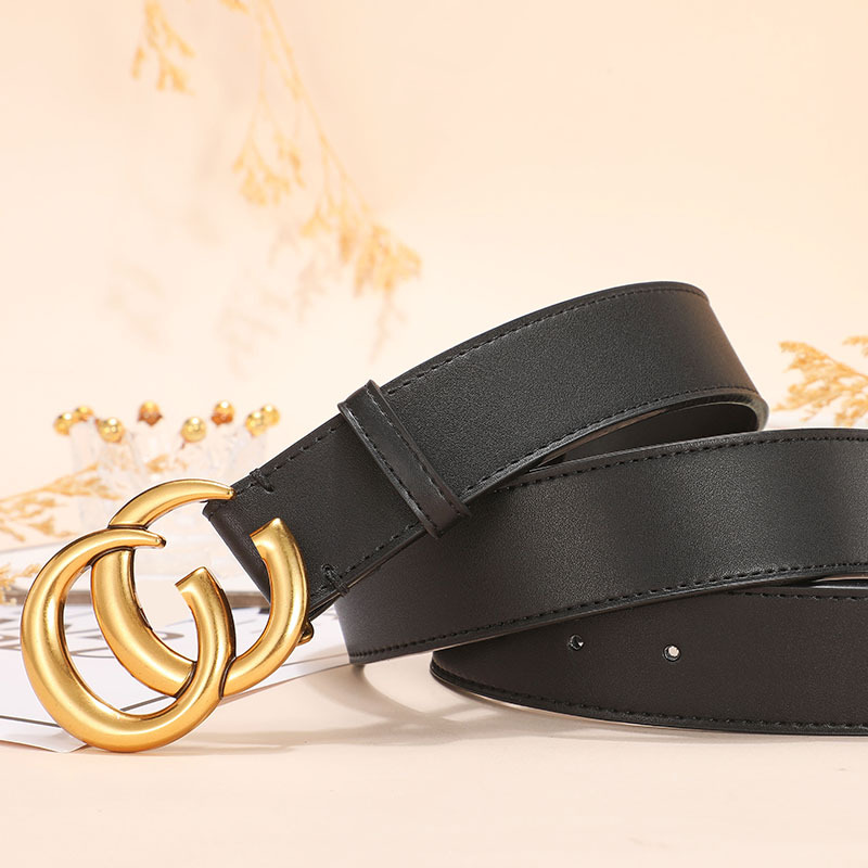 Women’s double-sided cowhide leather belt – gg style, fashionable and minimalist, smooth buckle, pants pocket detail – direct from the manufacturer, new couple’s belt