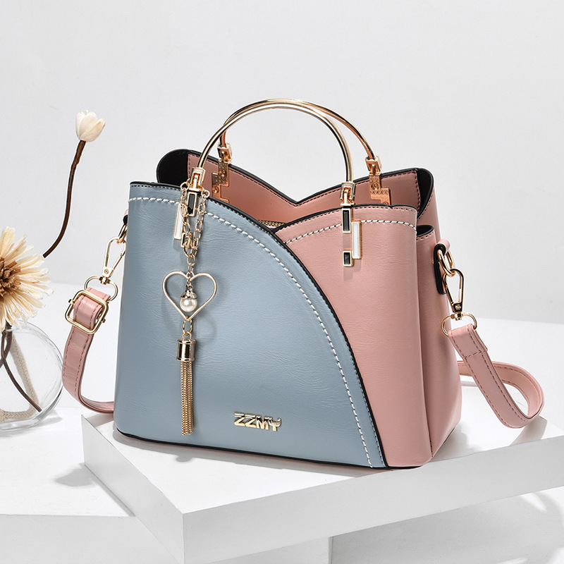 High-end women’s handbag, 2022 new trendy tote bag, versatile color block design, large capacity fashion shoulder & crossbody bag