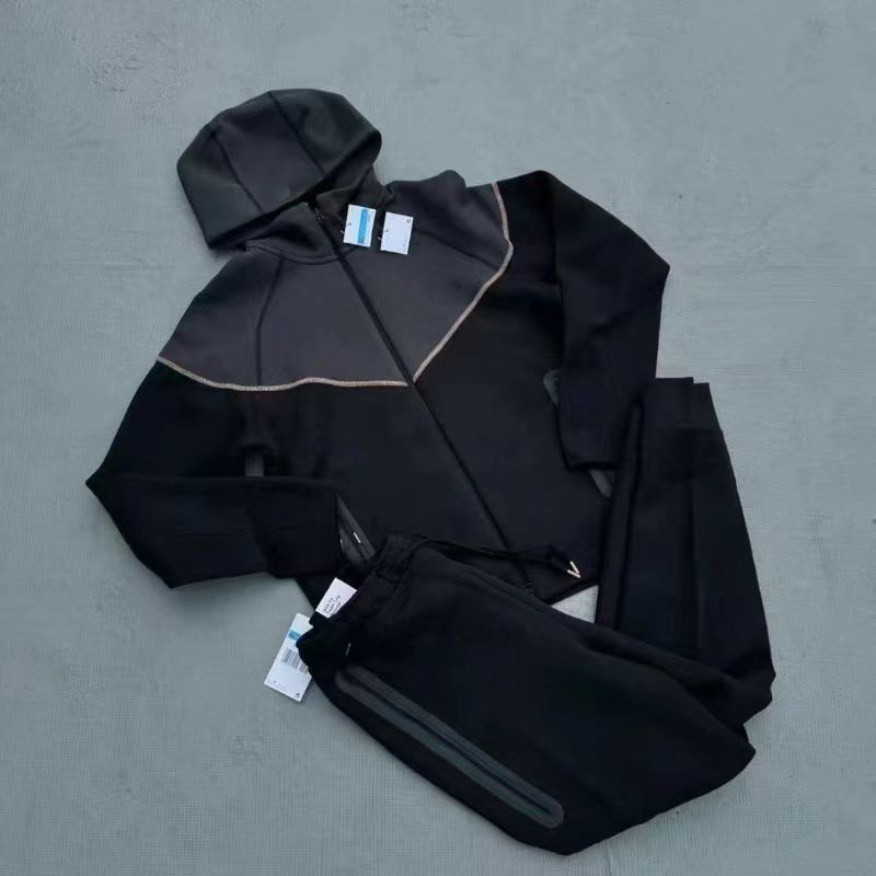 2024 fall men’s casual sports hooded patchwork outdoor zip-up jacket – relaxed fit, versatile style