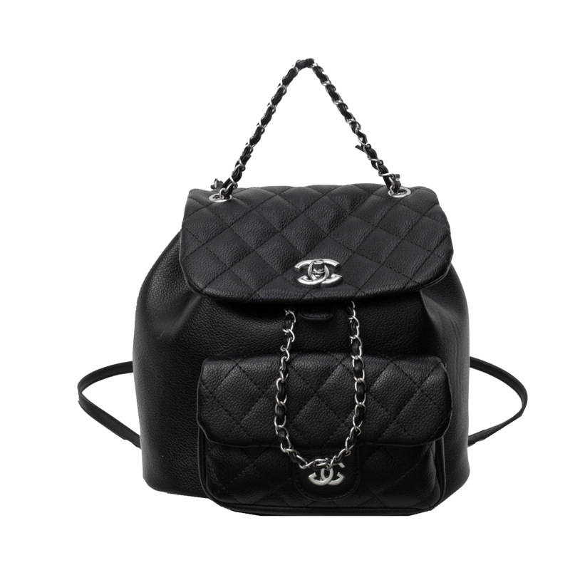 Korean style diamond quilted chain bag women’s large capacity 2024 new backpack fashionable multifunctional handbag