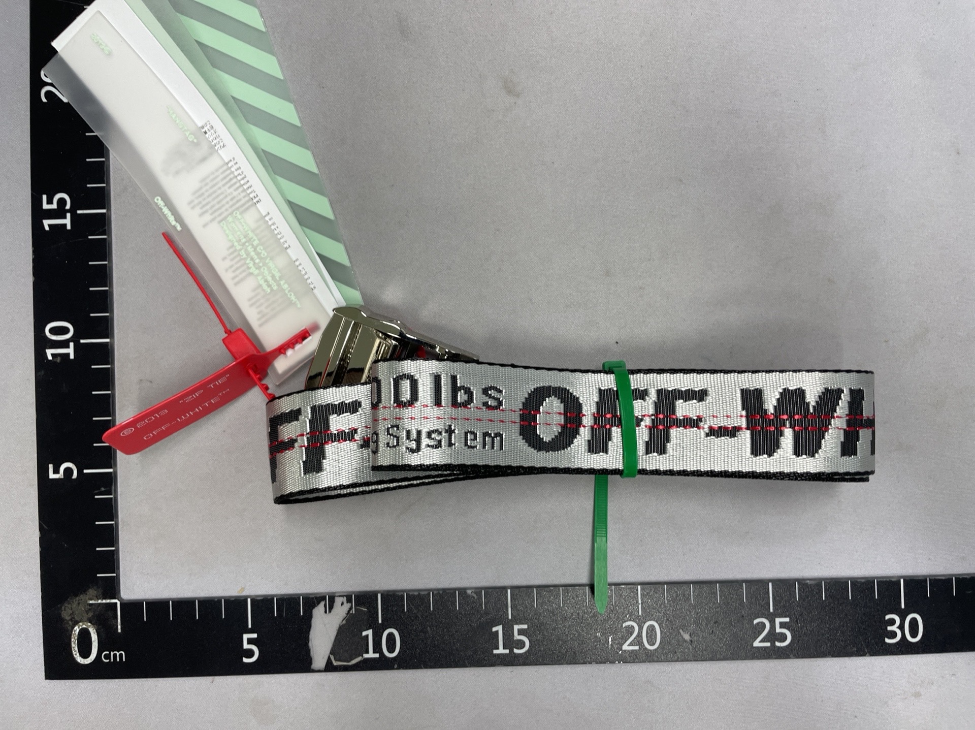 Correct version off ow yellow belt beltdown jacketwhite industrial style grids canvas embroider belt 3