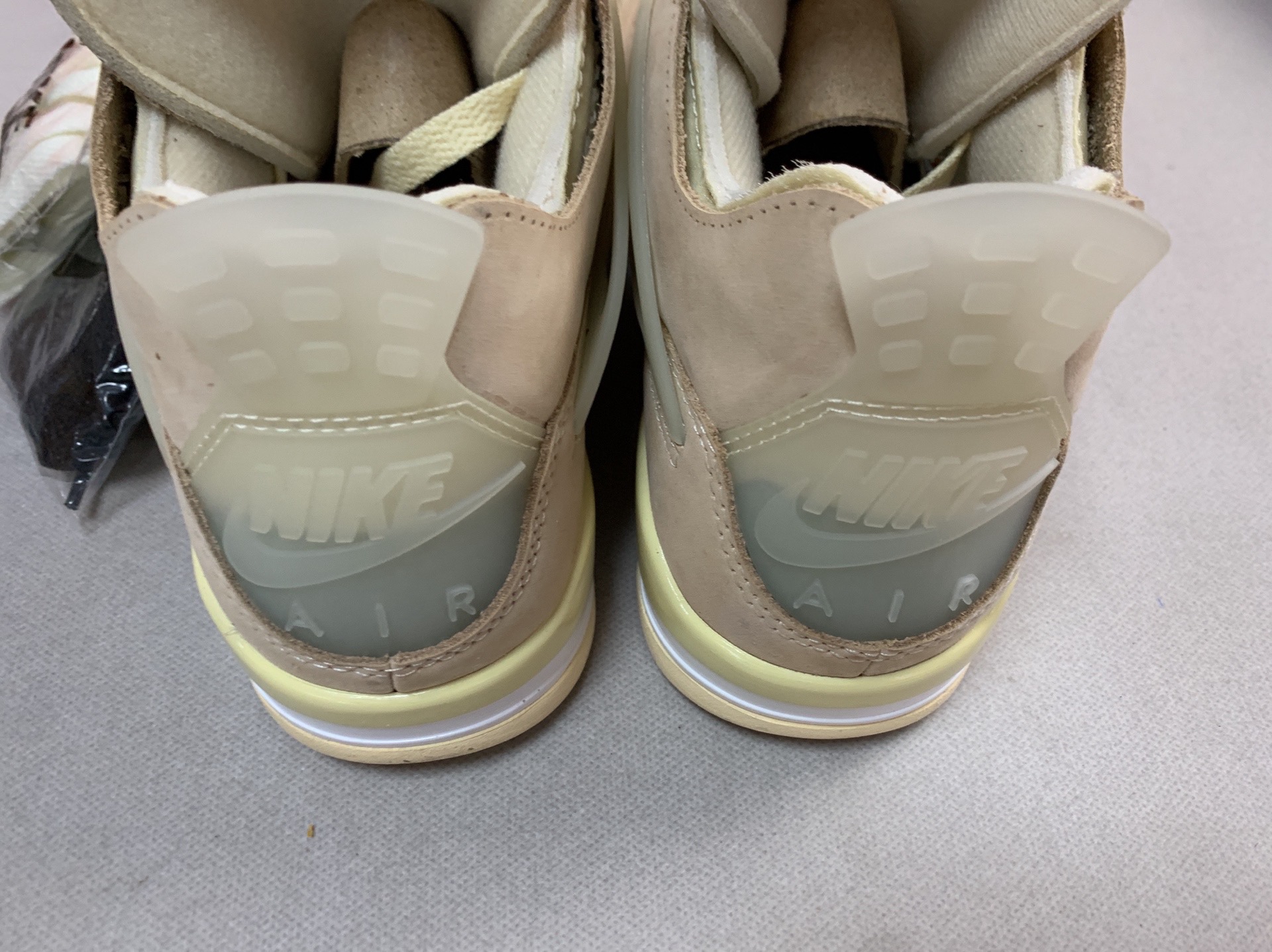 [pure original first layer/advantage top quality/limited stock] aj4 leather surface, real label, real air cushion, white sail ow, first layer suede color, couple style, men’s and women’s shoes, sports shoes, basketball shoes series 6