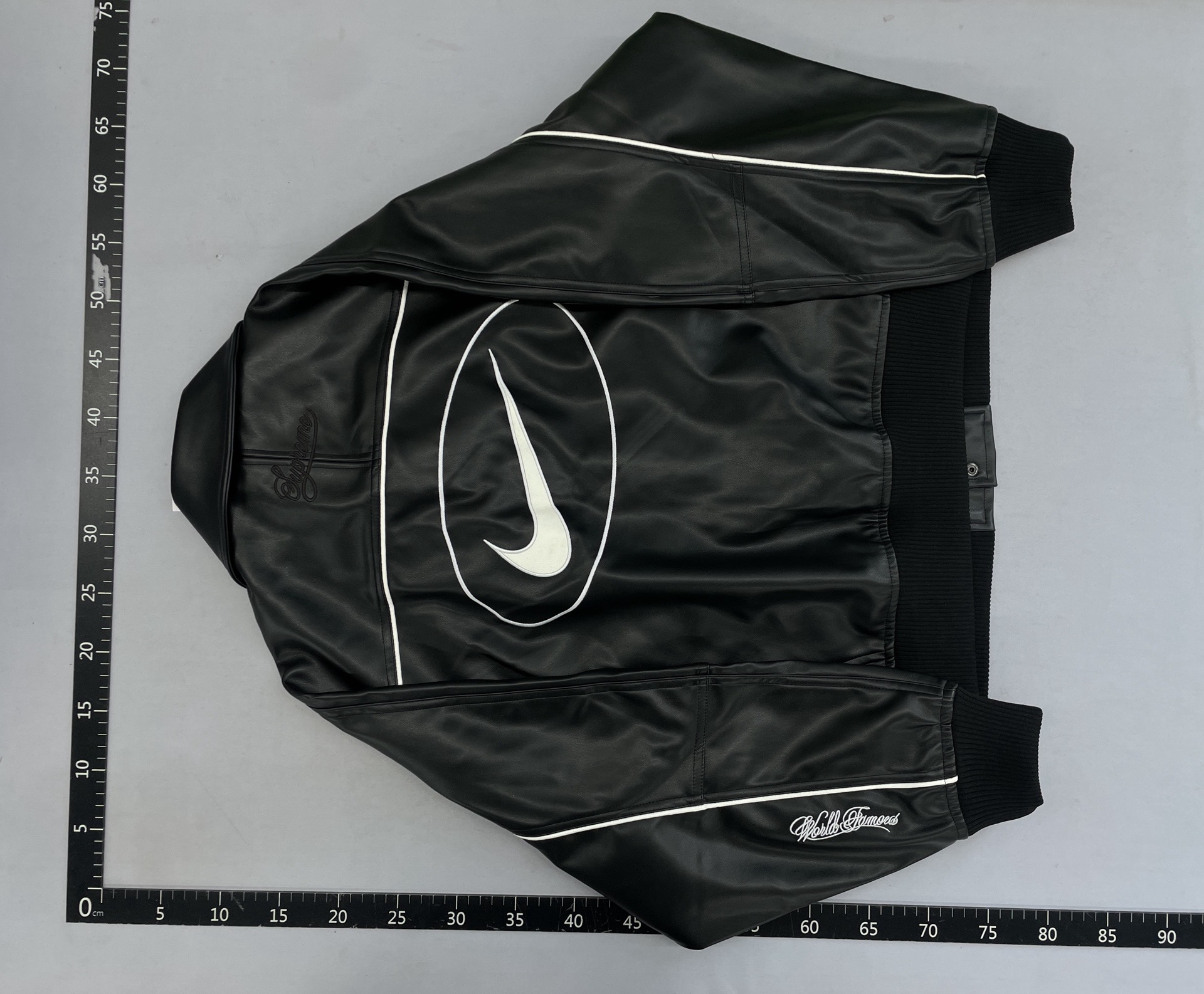 Independent 25ss leather varsity back logo varsity pu leather jacket outwear for men and women 3