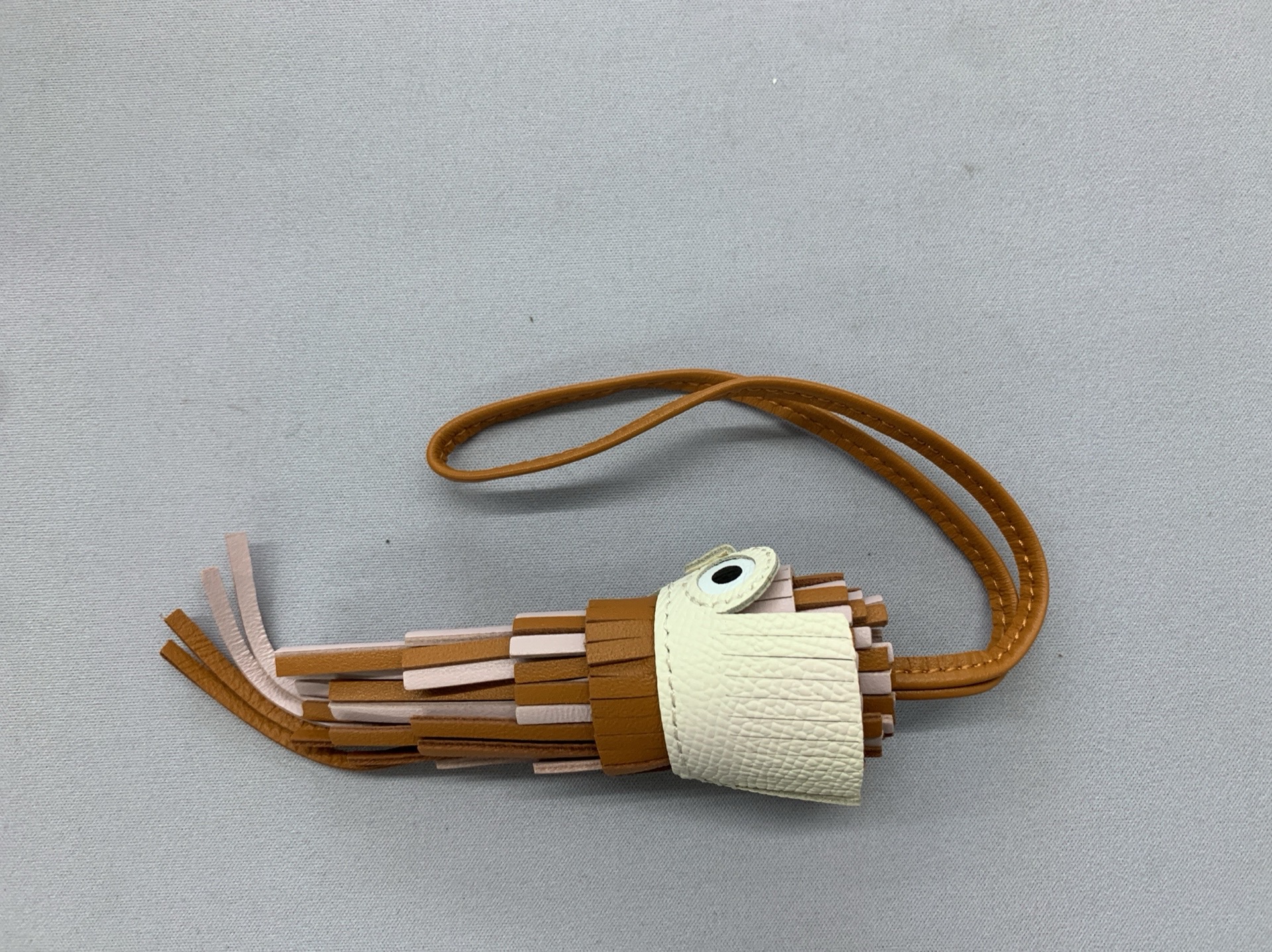 H brand new genuine leather hand-stitched tassel owl bag charm car ornament home decor pendant 4