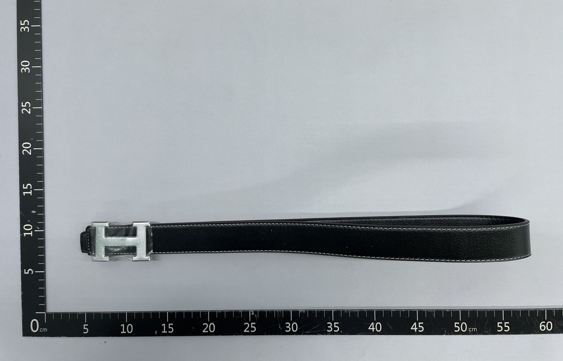 New men’s belt with lychee grain leather, smooth buckle, h-buckle, fashionable casual trend, versatile, suitable for middle-aged and young men’s pants waistband 3