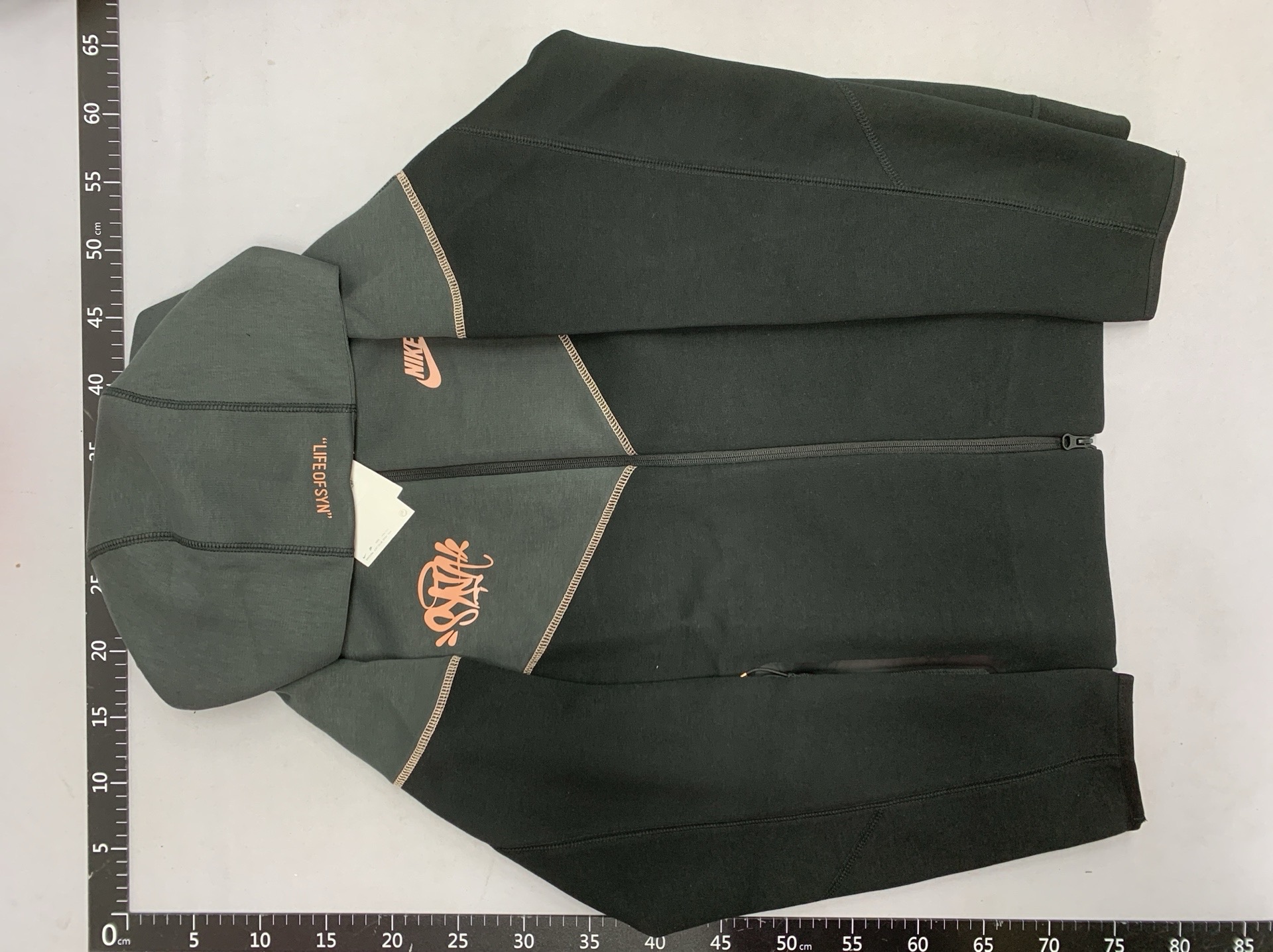 25 spring/autumn syna collaboration “little swoosh” men’s patchwork couple hooded cardigan sweatshirt jacket – trendy style 4