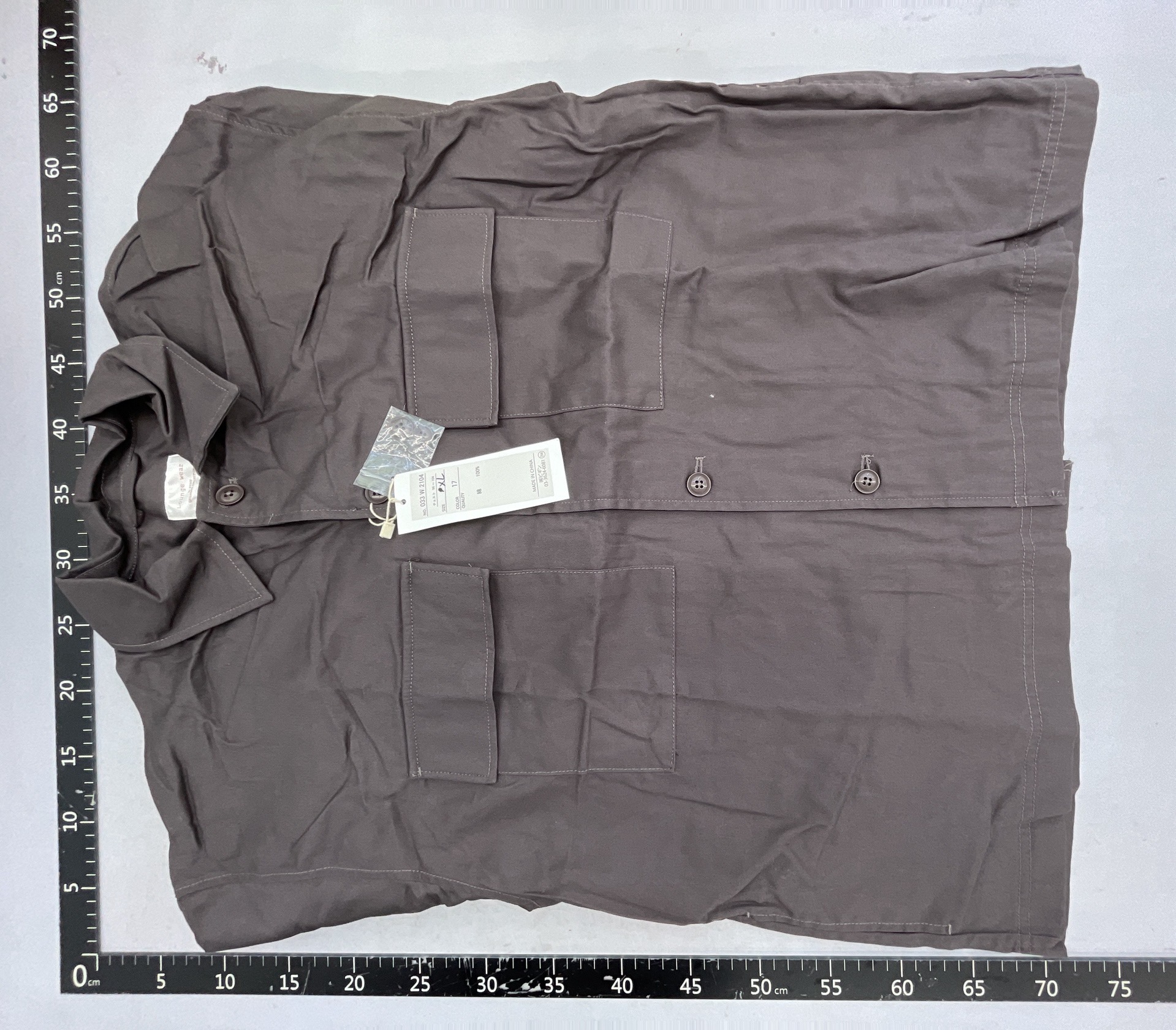 Daily line cuban collar artsyretro nostalgic color double bag workwearjacket loosecasuallong sleevesoutwear trendy 033 3