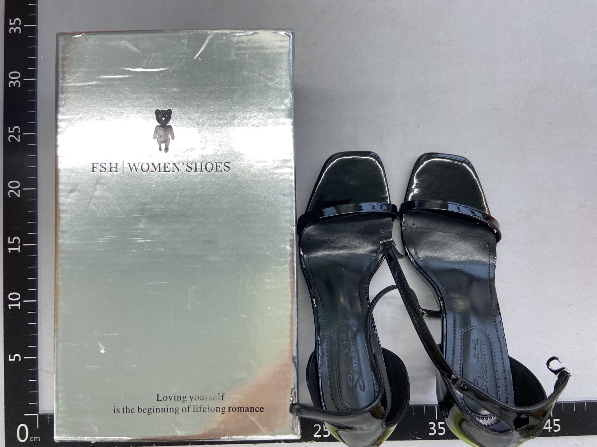 Patent leather sexy sandals women’s 2025 summer new one-strap lettered irregular heel fashion women’s shoes european and american high heels 2