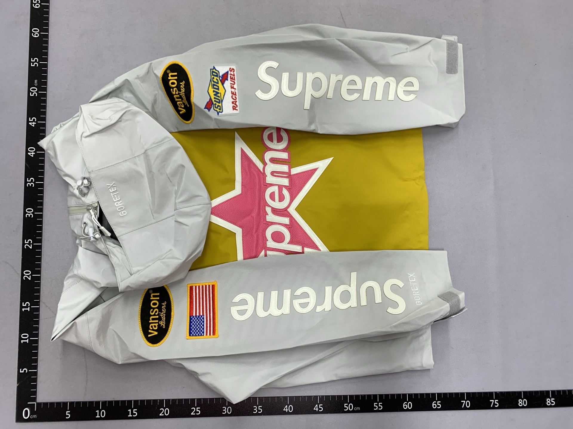 Cross-border difference currency suprx v leathe joint casual logo applique waterproof zipper jacketoutwear 3