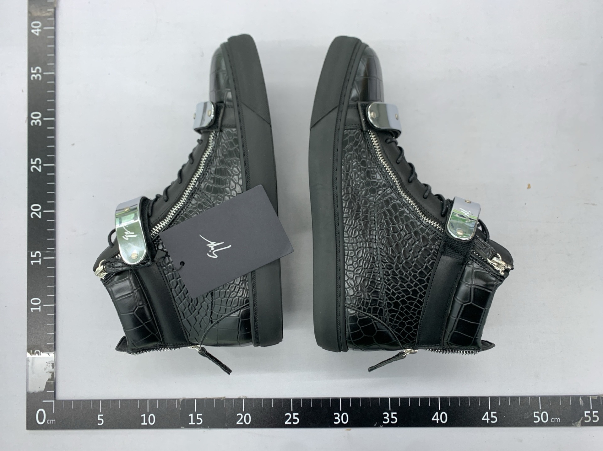 Spring/autumn agz european and american style black genuine leather patent leather high-top zipper metal double buckle flat sneakers – trendy men’s and women’s shoes 5