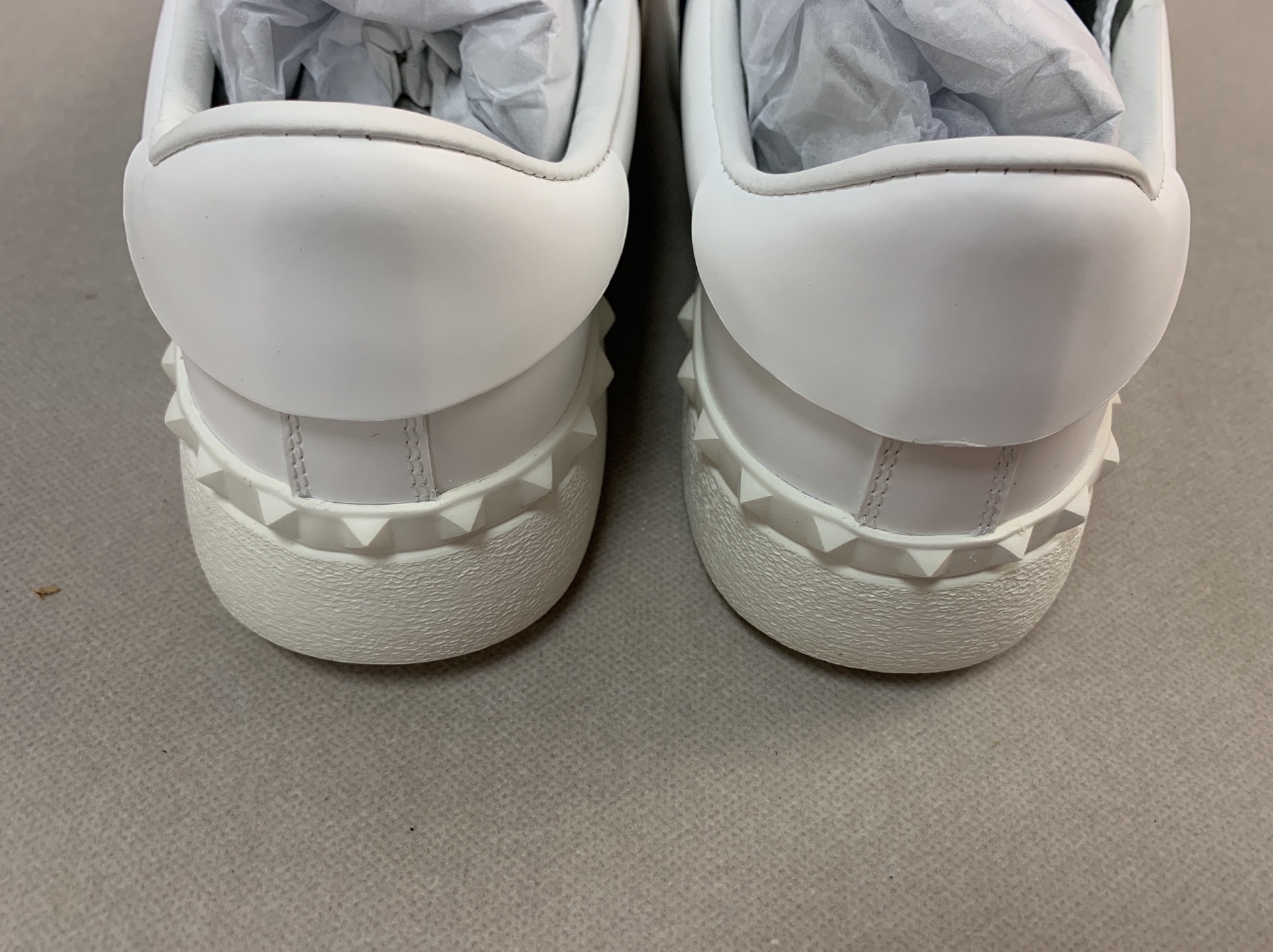 [high version] ceiling ~ casual color matching men’s and women’s shoes, rivet sports sneakers, couple’s rivet genuine leather white shoes 6
