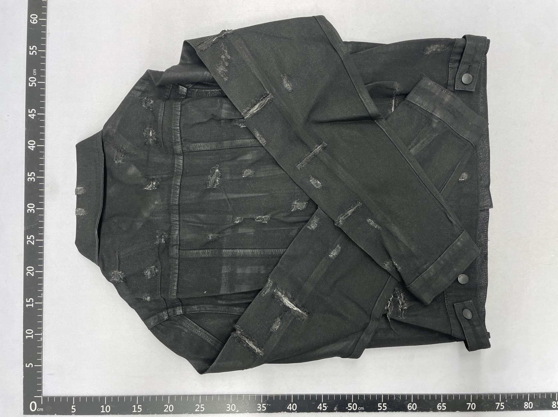 D black brushed wax 04ss hedi homme style grids lapel hand torn large damage denim jacket outwear 3