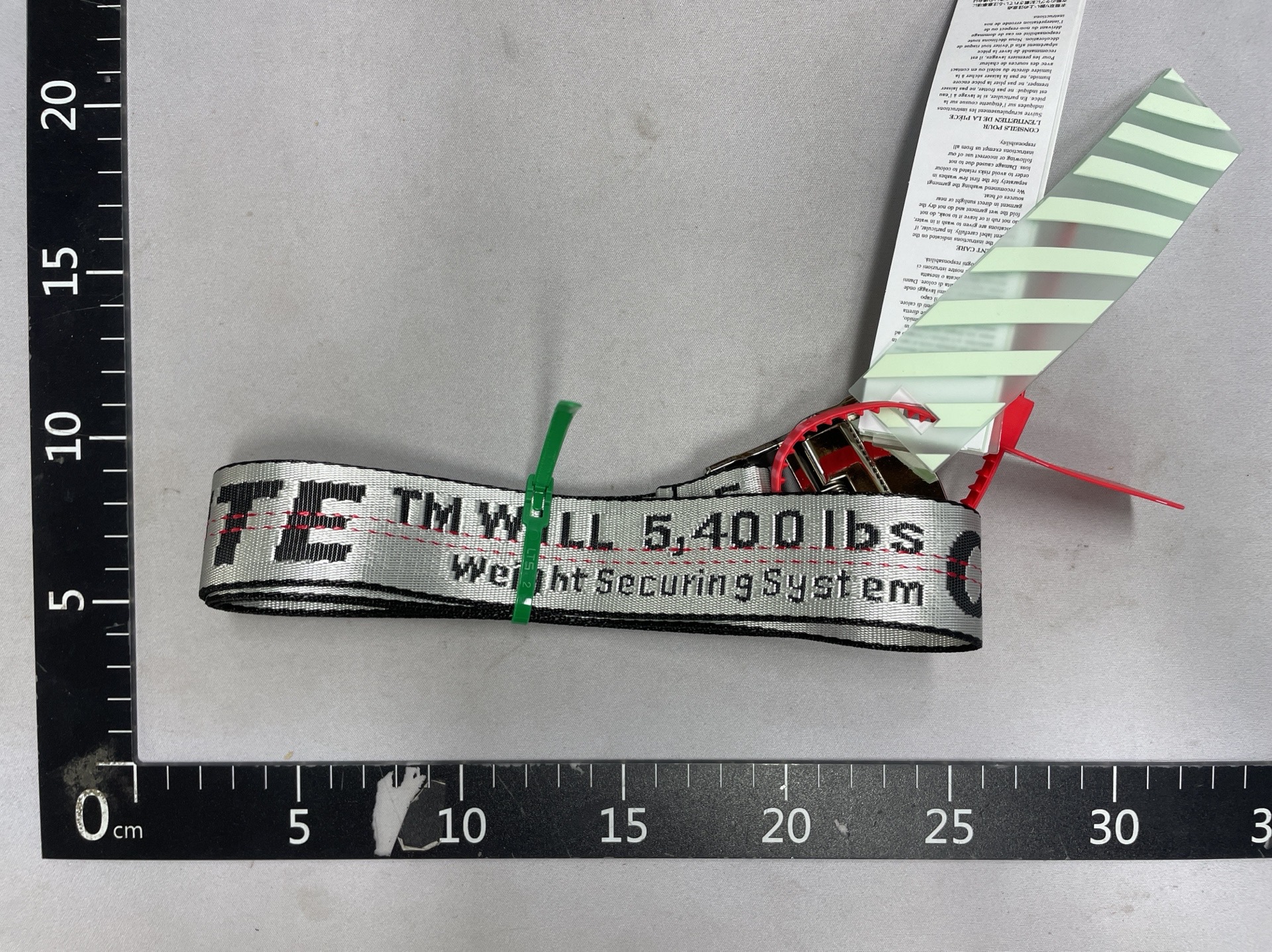 Correct version off ow yellow belt beltdown jacketwhite industrial style grids canvas embroider belt 4