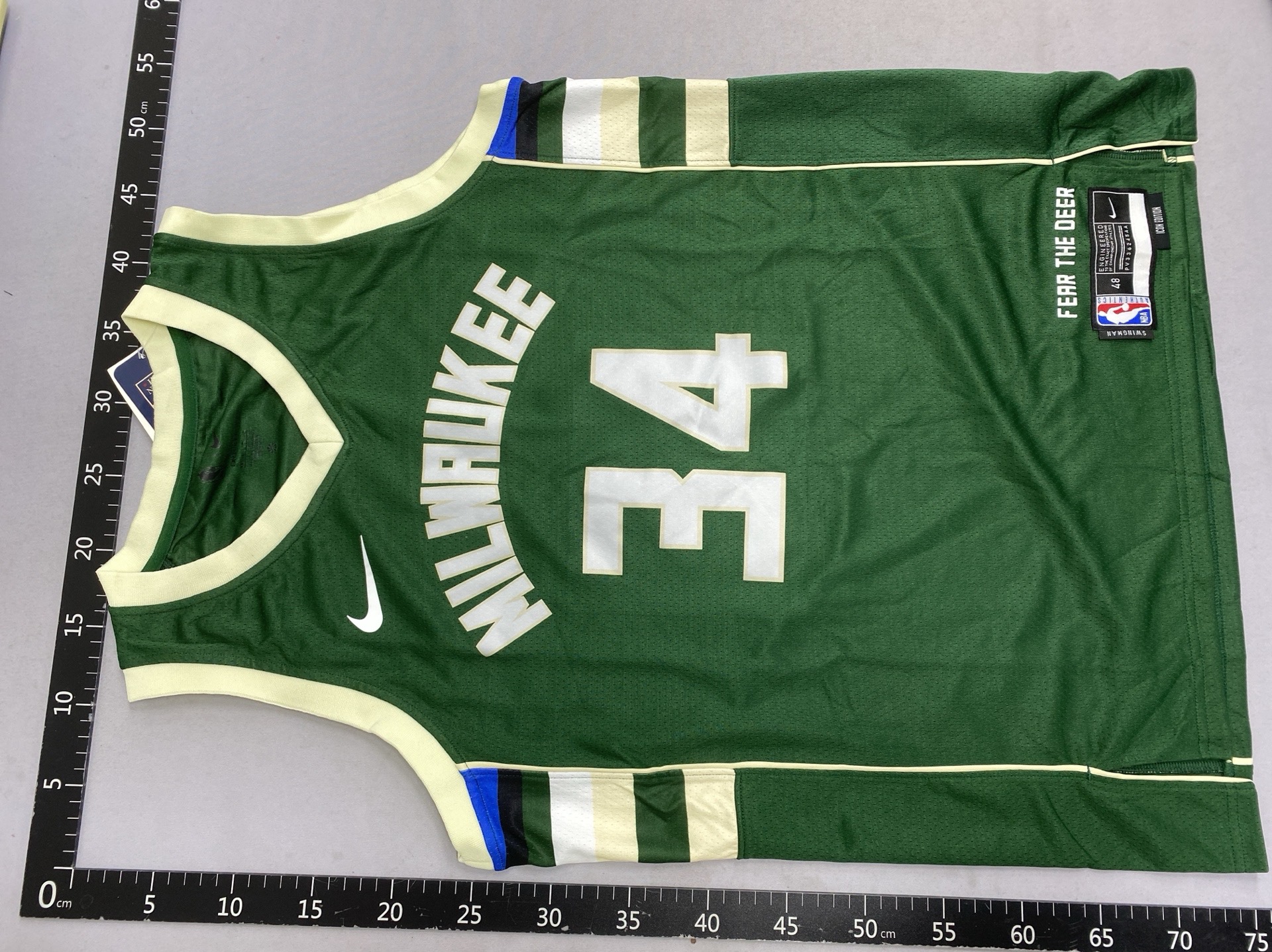 Giannis antetokounmpo nba league bucks no. 34 heat pressed jersey synchronous light square data 1.1 re-clone 250g heavy fabric 4
