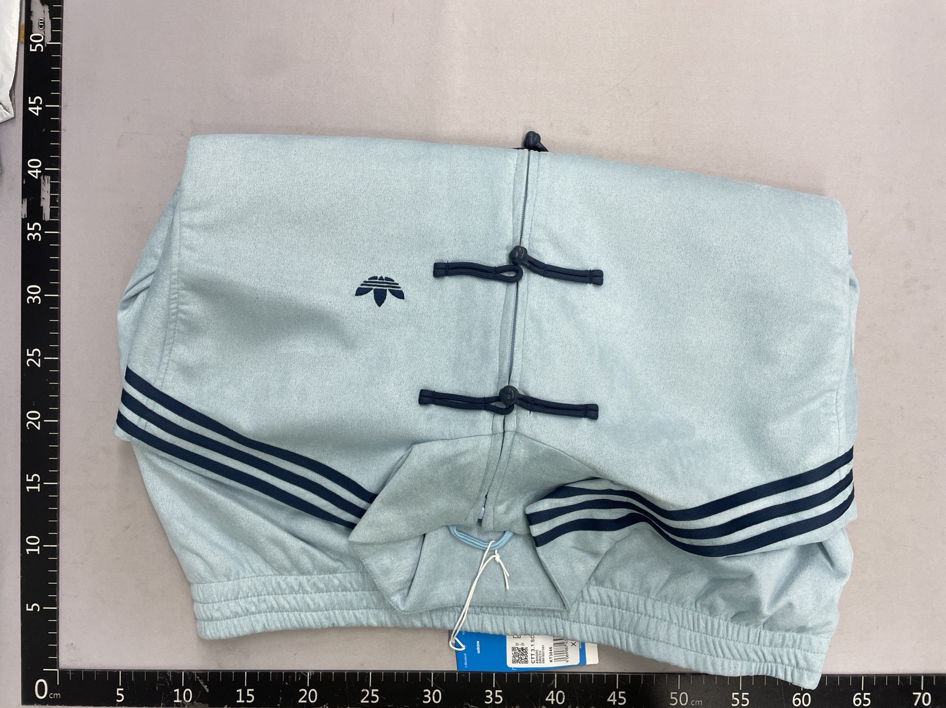 Blue and white patchwork three-stripe stand-up collar jacket men’s spring popular wear new chinoiserie disc button classy tang suit tops 5