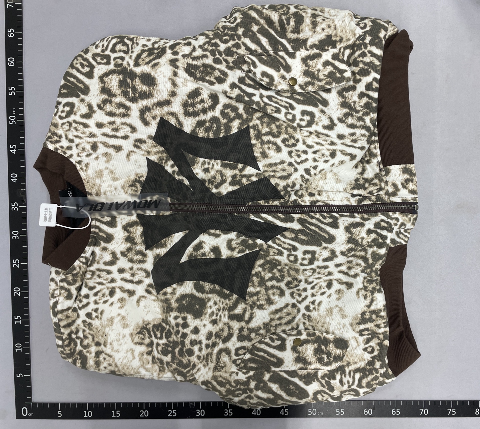Mowalola visual leopard print jacket outwearins cut-out sense of design fall and winter bomber cotton clothing 4