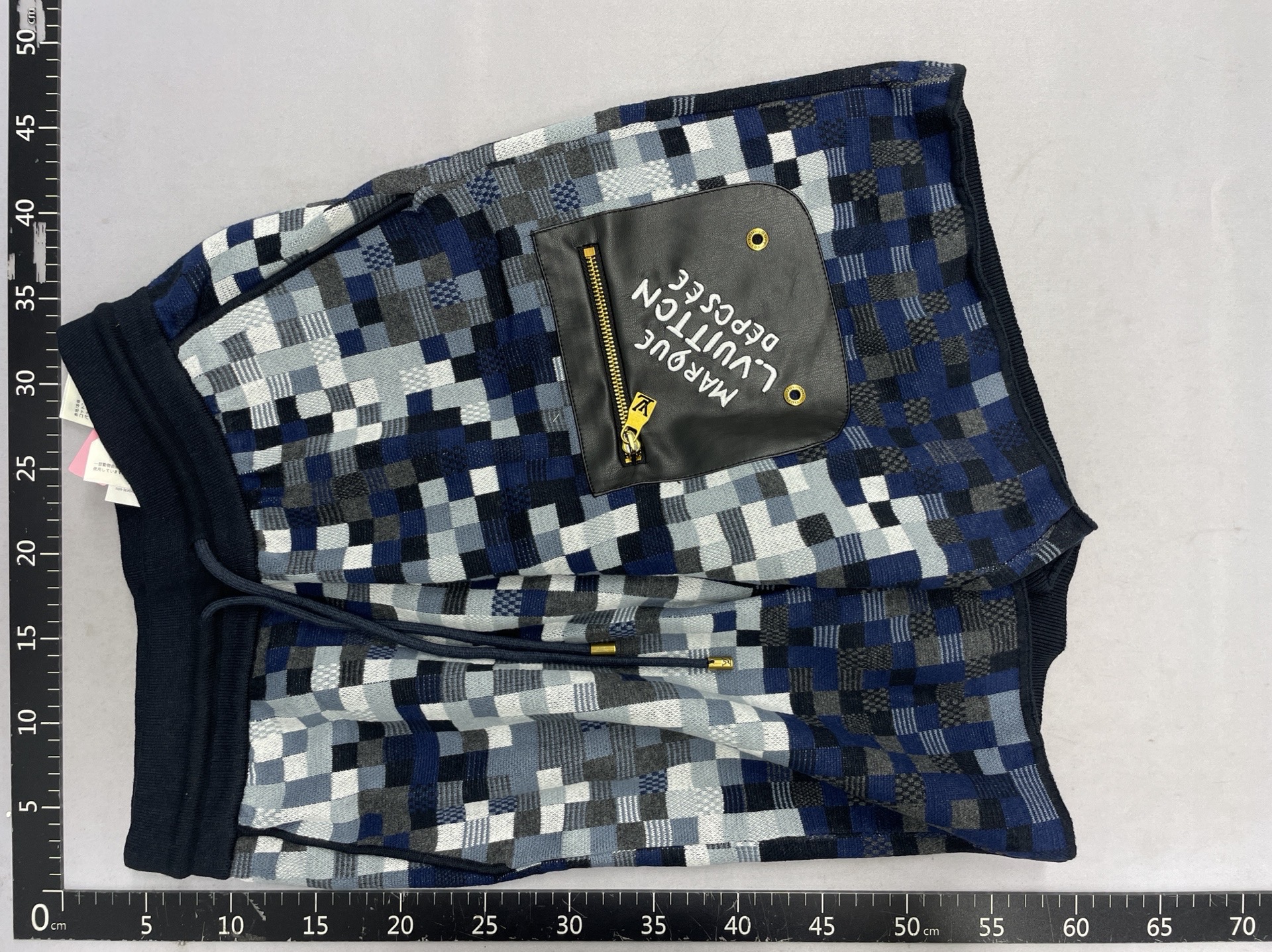 2026 new high-quality pixelated checkerboard jacquard knit zip-up jacket – blue, unisex fashion 4