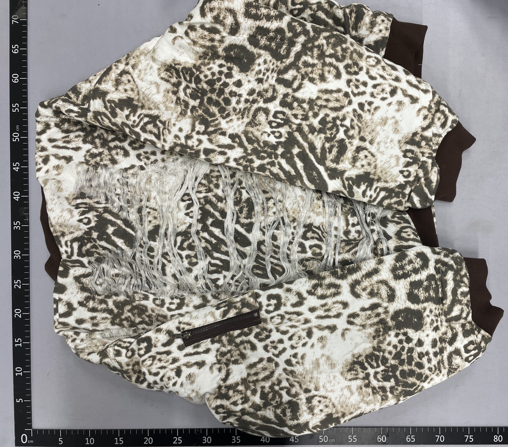 Mowalola visual leopard print jacket outwearins cut-out sense of design fall and winter bomber cotton clothing 2
