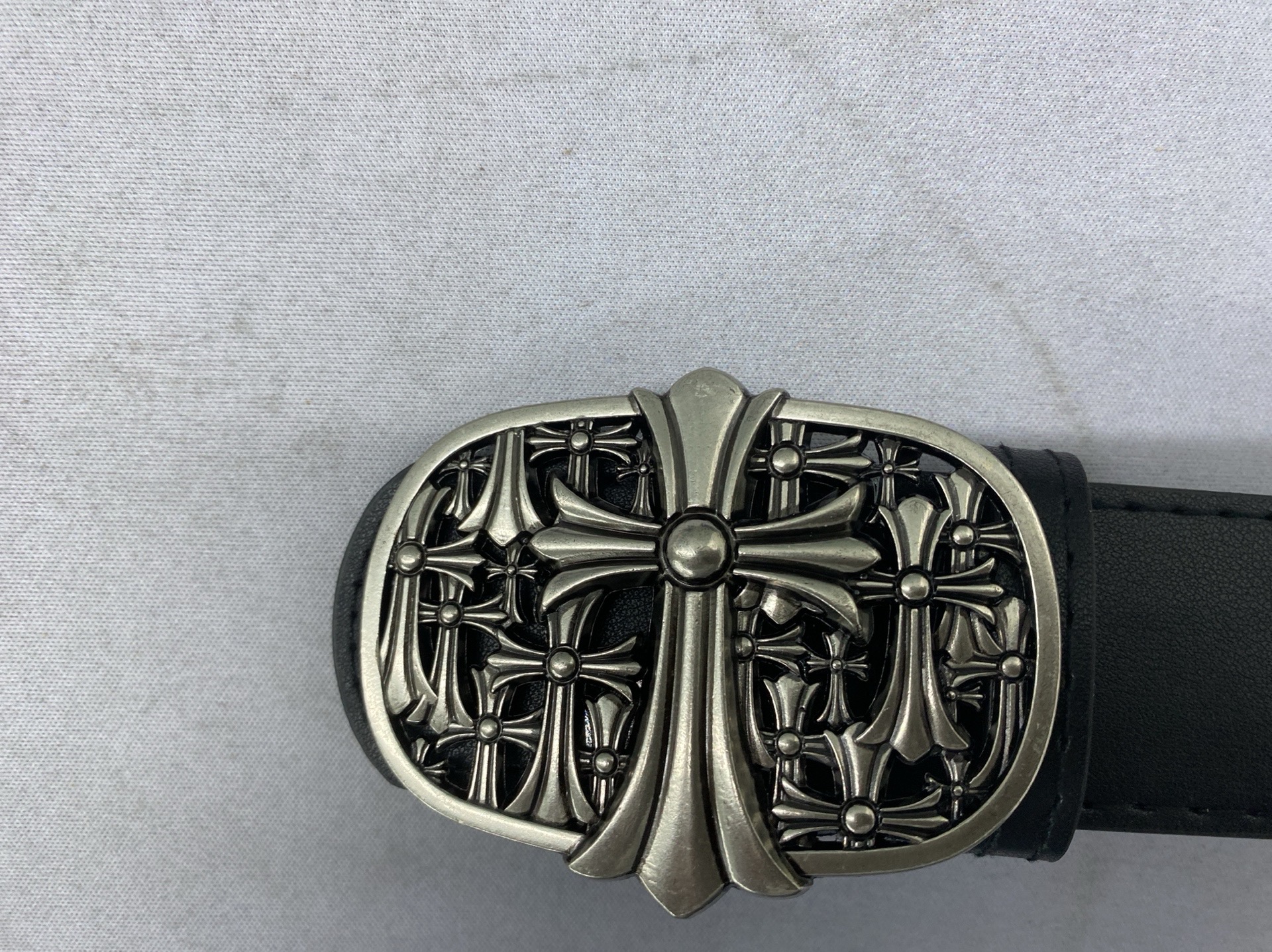Handle with care: vintage cross-studded leather belt – punk rock design for men and women 2