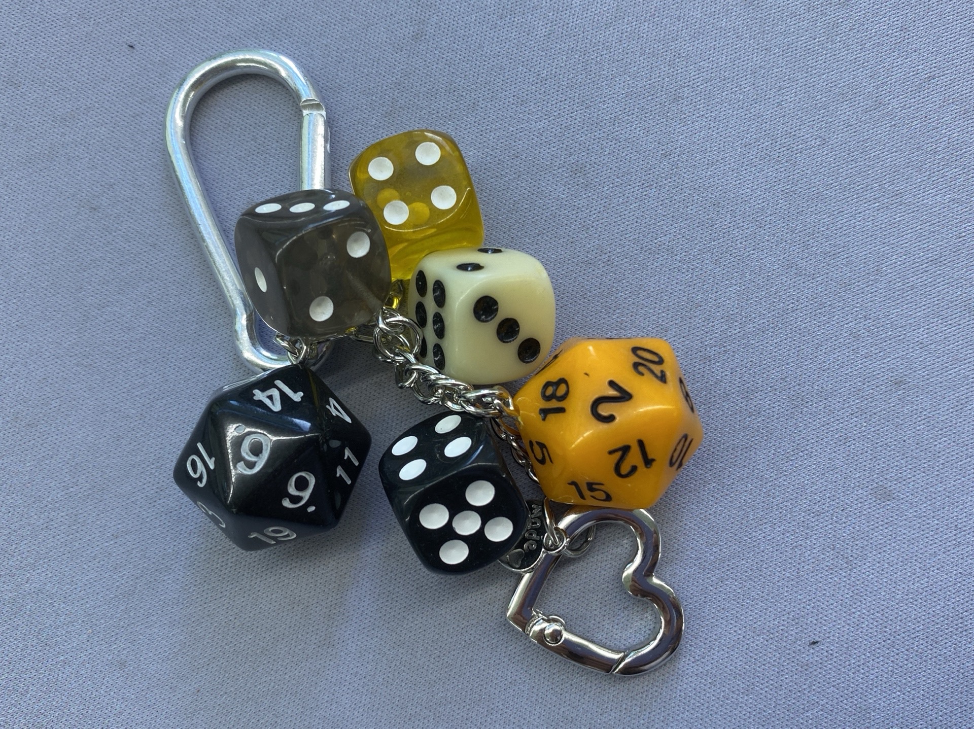 Classic irregular dice bag charm – retro design, unique phone charm, bag chain, brown & green color block accent 4