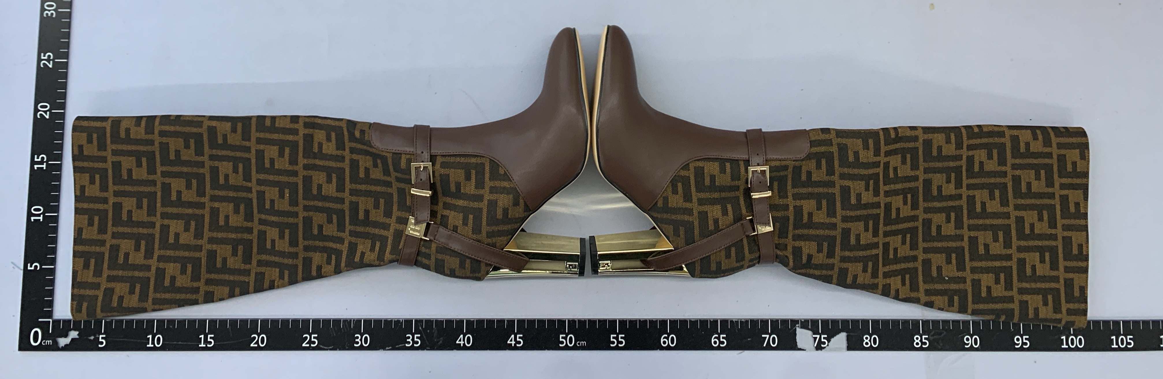 Fashion elegantnew arrival round toe metal high heel belt buckle cowhide catwalk shoes cross-border large size zipper over the knee boots 5
