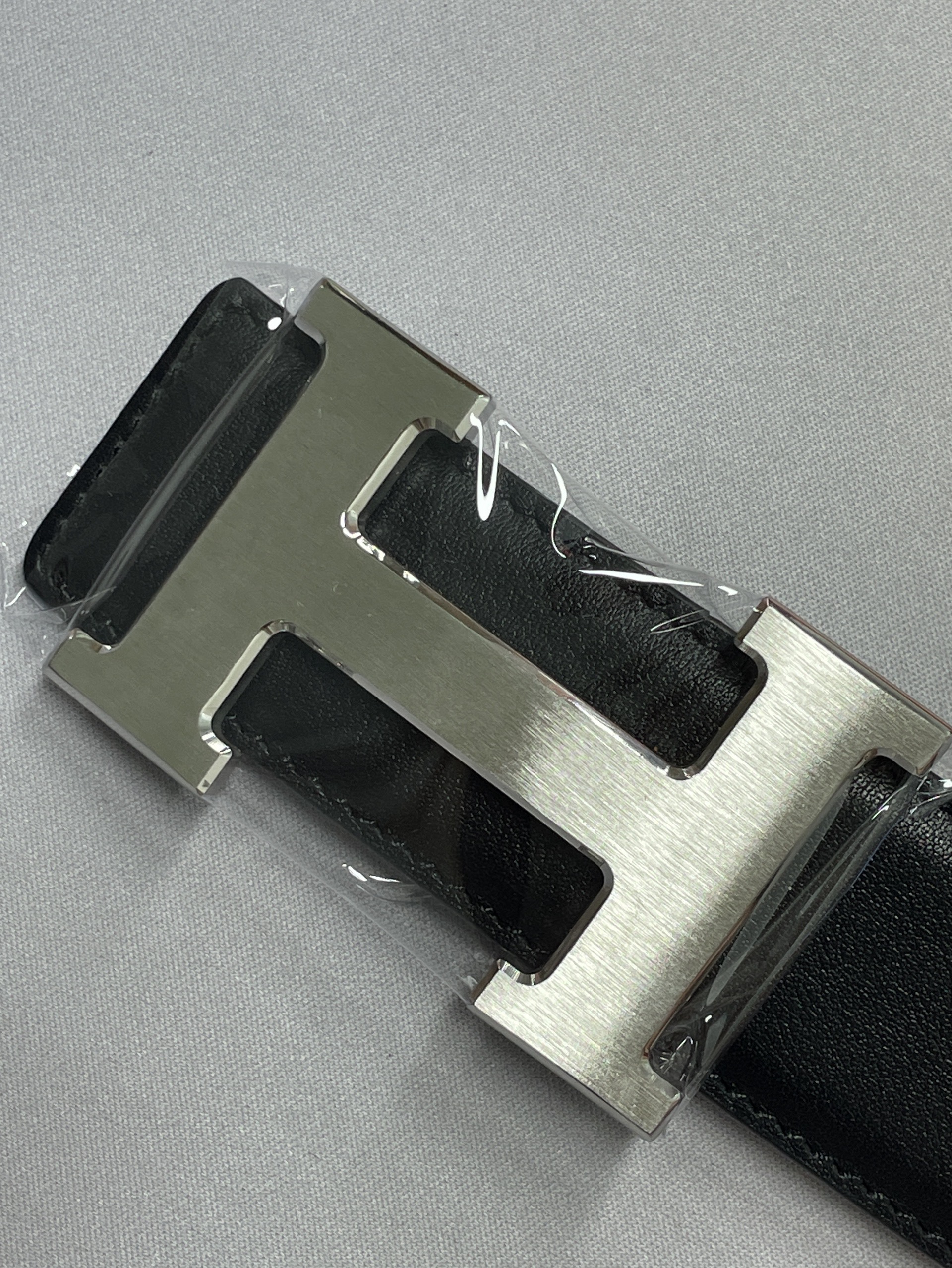 Genuine leather full set packaging h buckle business casual versatile cowhide belt smooth buckle men’s belt 2