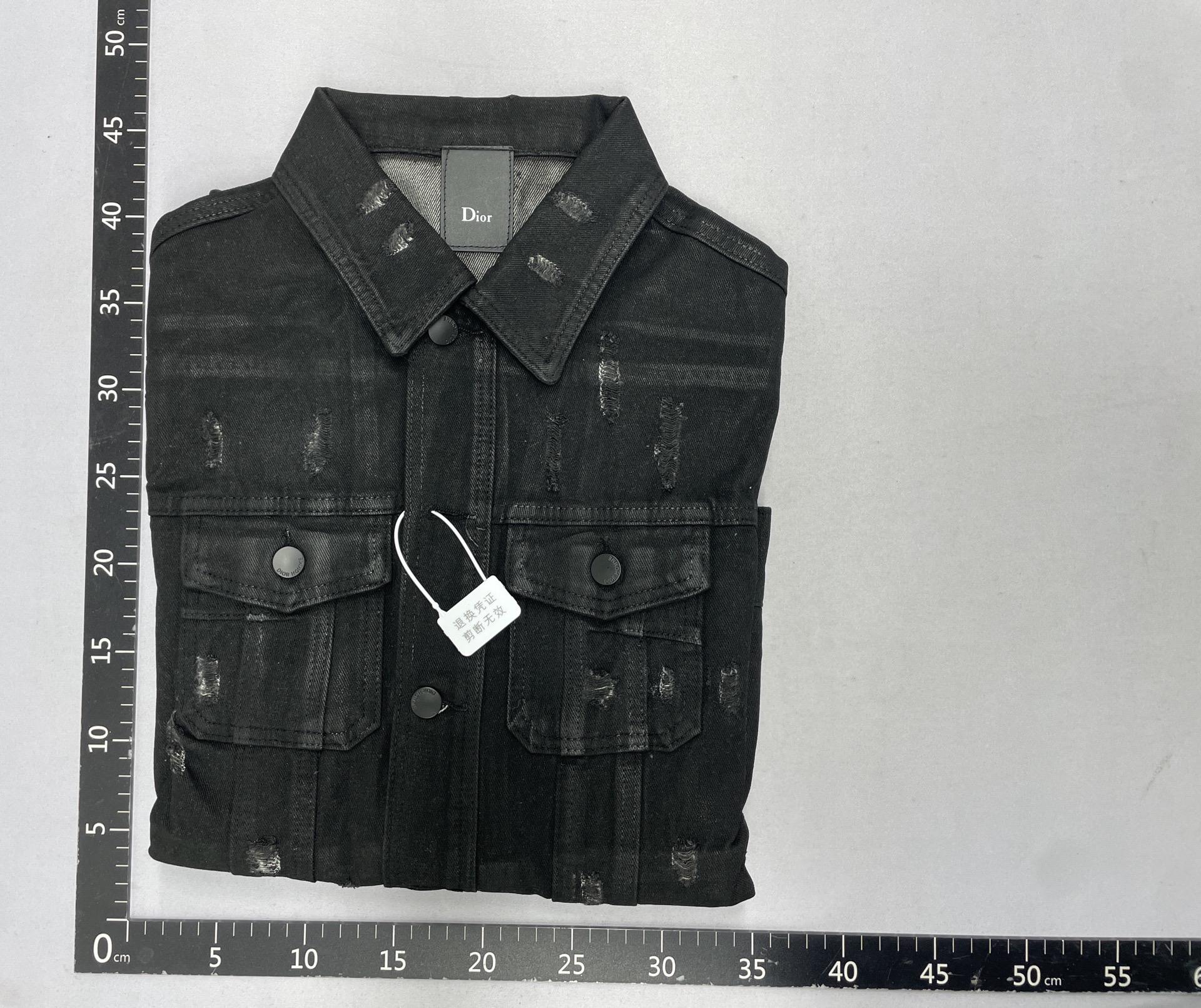 D black brushed wax 04ss hedi homme style grids lapel hand torn large damage denim jacket outwear 5