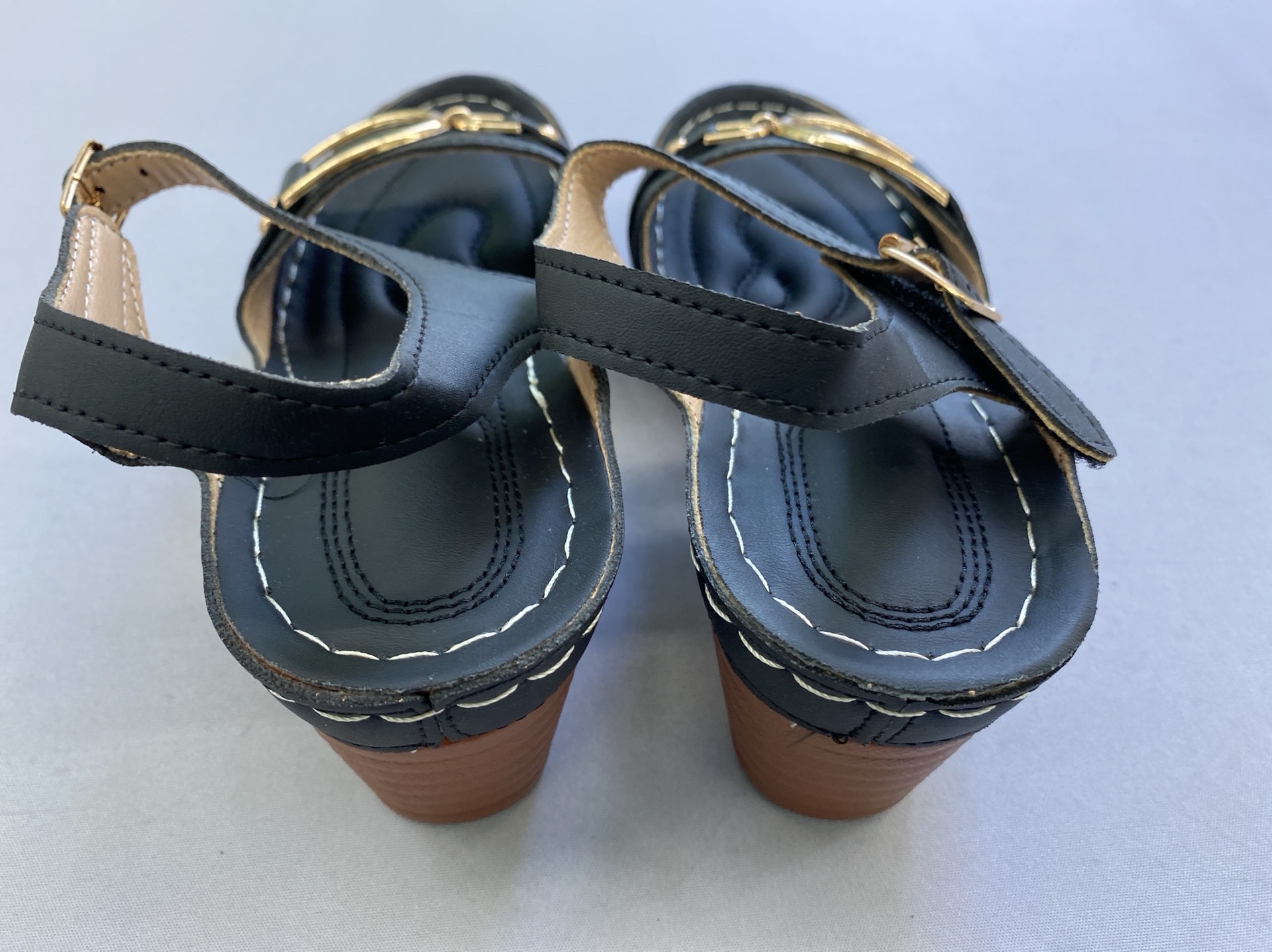 European and american amazon temu sandals women’s summer new chunky heel foreign trade cross-border casual comfortable leather buckle sandals for women 6