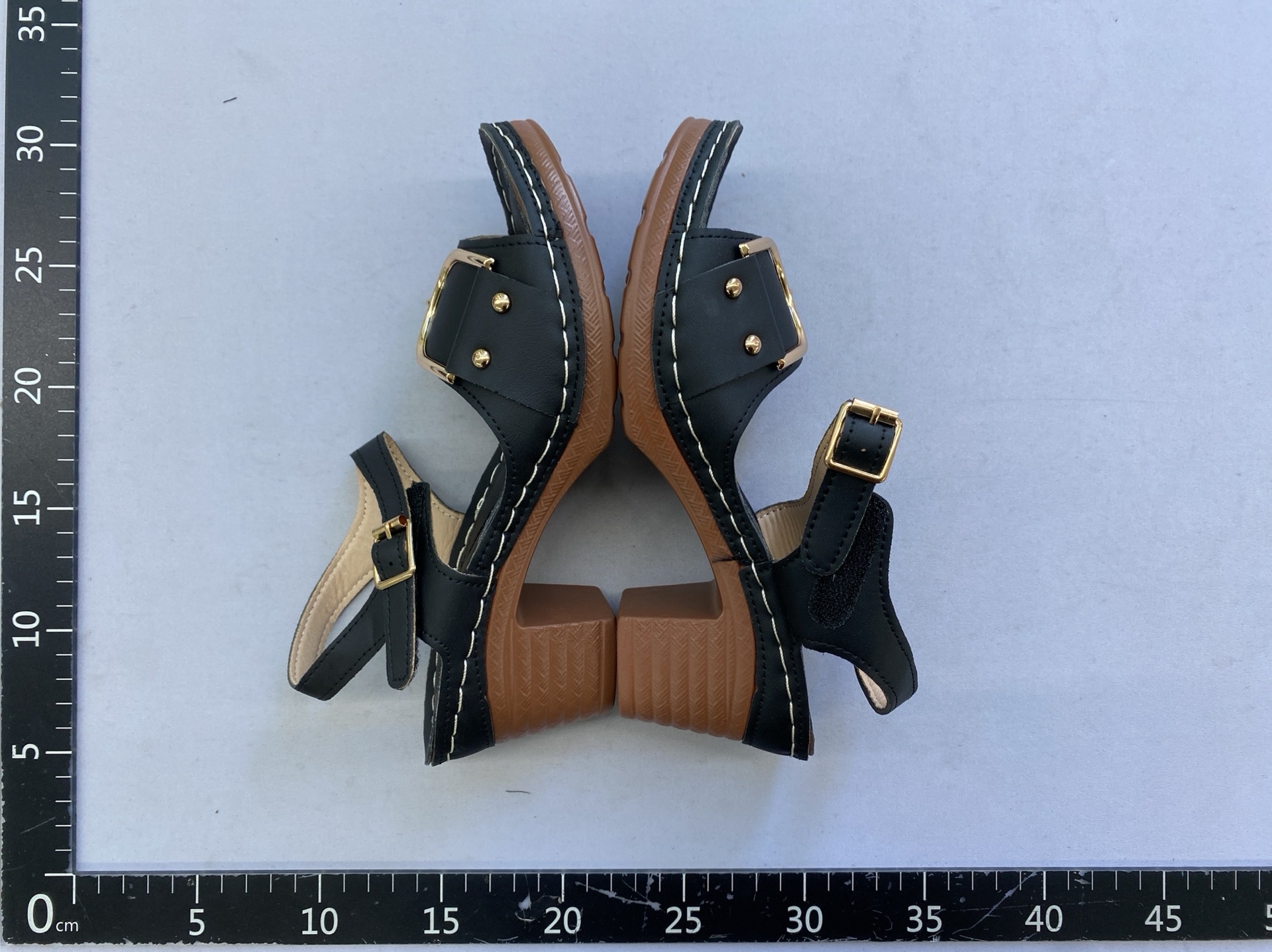 European and american amazon temu sandals women’s summer new chunky heel foreign trade cross-border casual comfortable leather buckle sandals for women 5