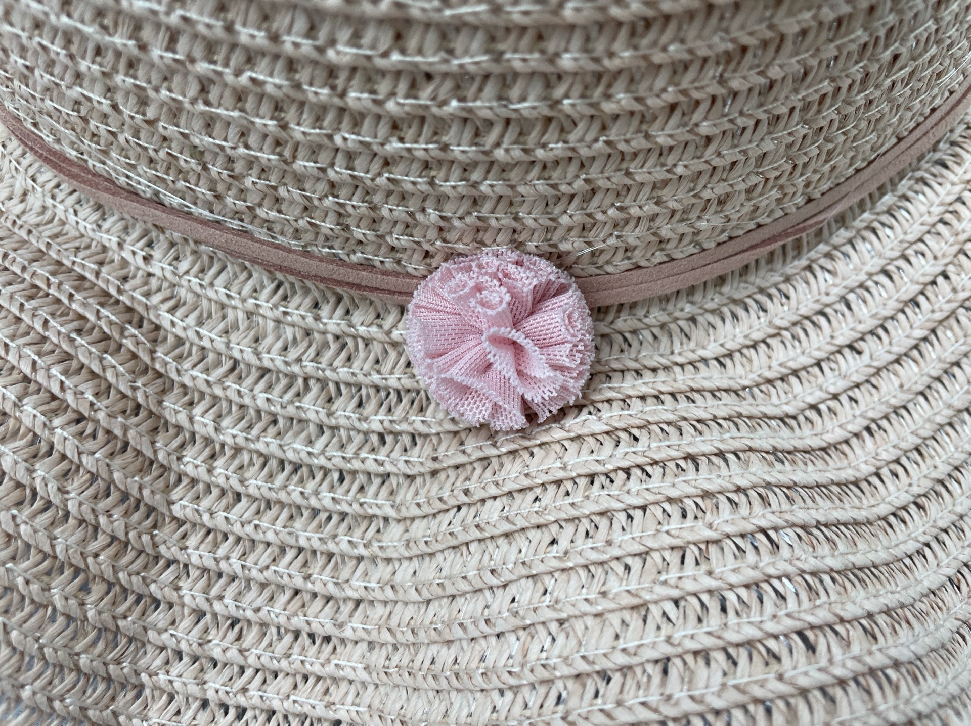 New children’s hat princess outing beach hat sun protection wide brim straw hat trendy korean style bag and hat set 3