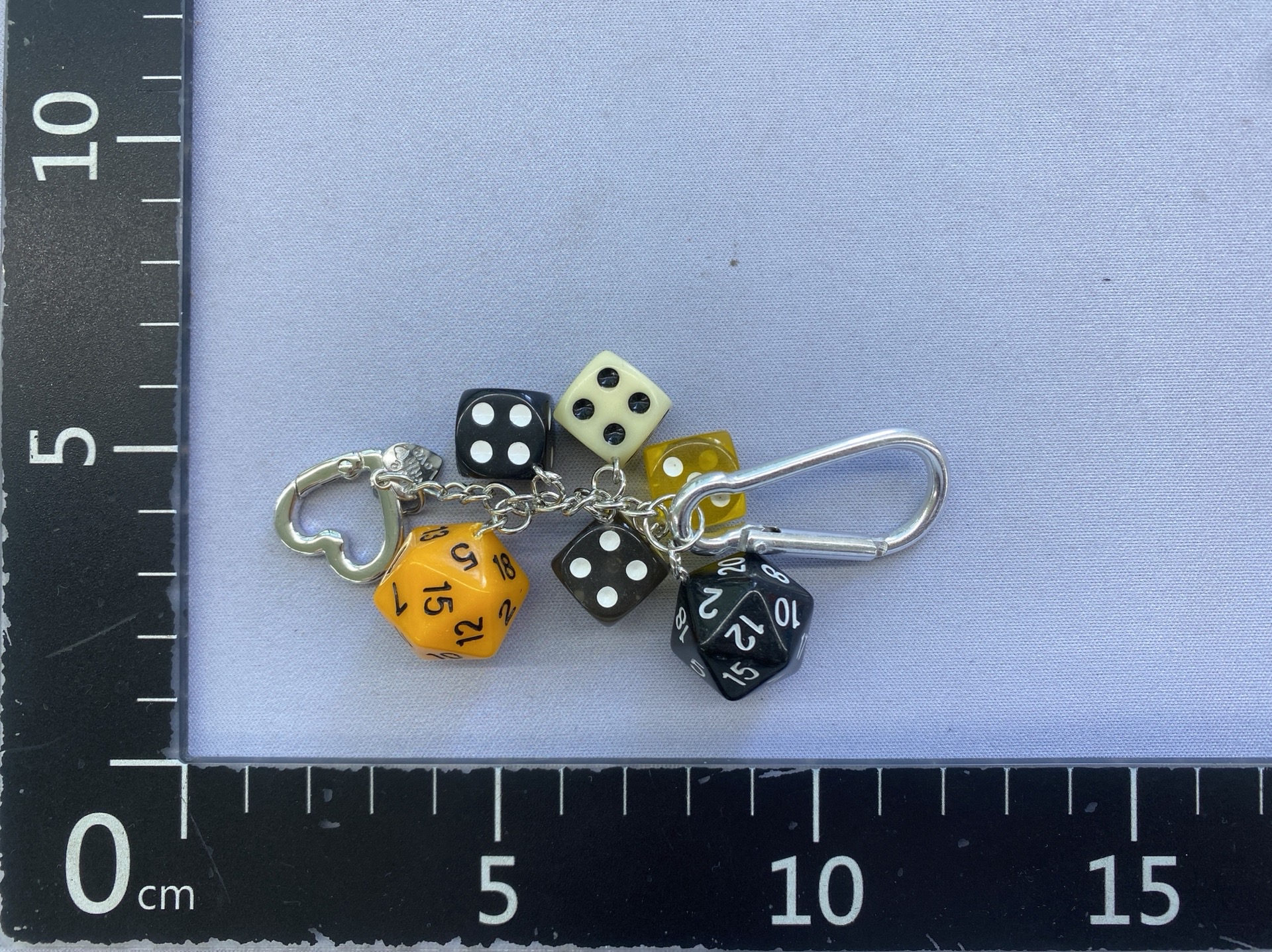 Classic irregular dice bag charm – retro design, unique phone charm, bag chain, brown & green color block accent 3