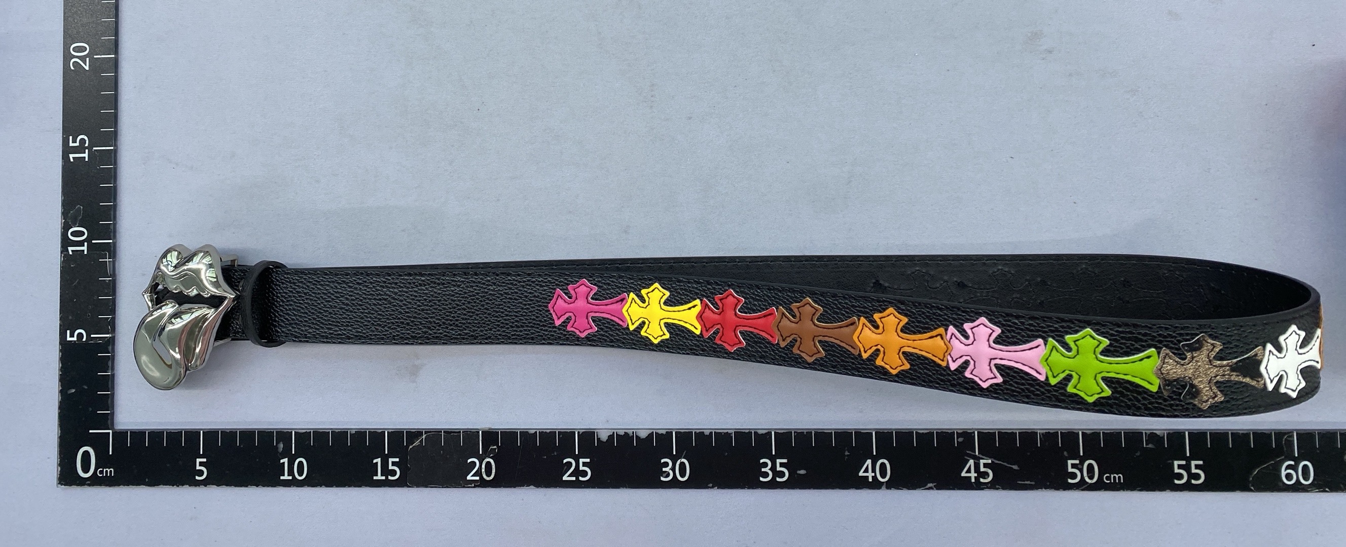 (in stock) independent ch colorful cross leather belt ch chrome pin buckle belt men’s roller hollow vine belt pu leather belt belt 3