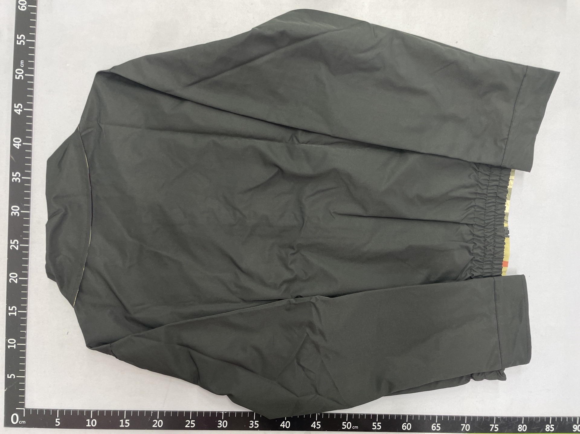 Left embroidered apricot combat code plaid lining black lapel jacket 88030943 3